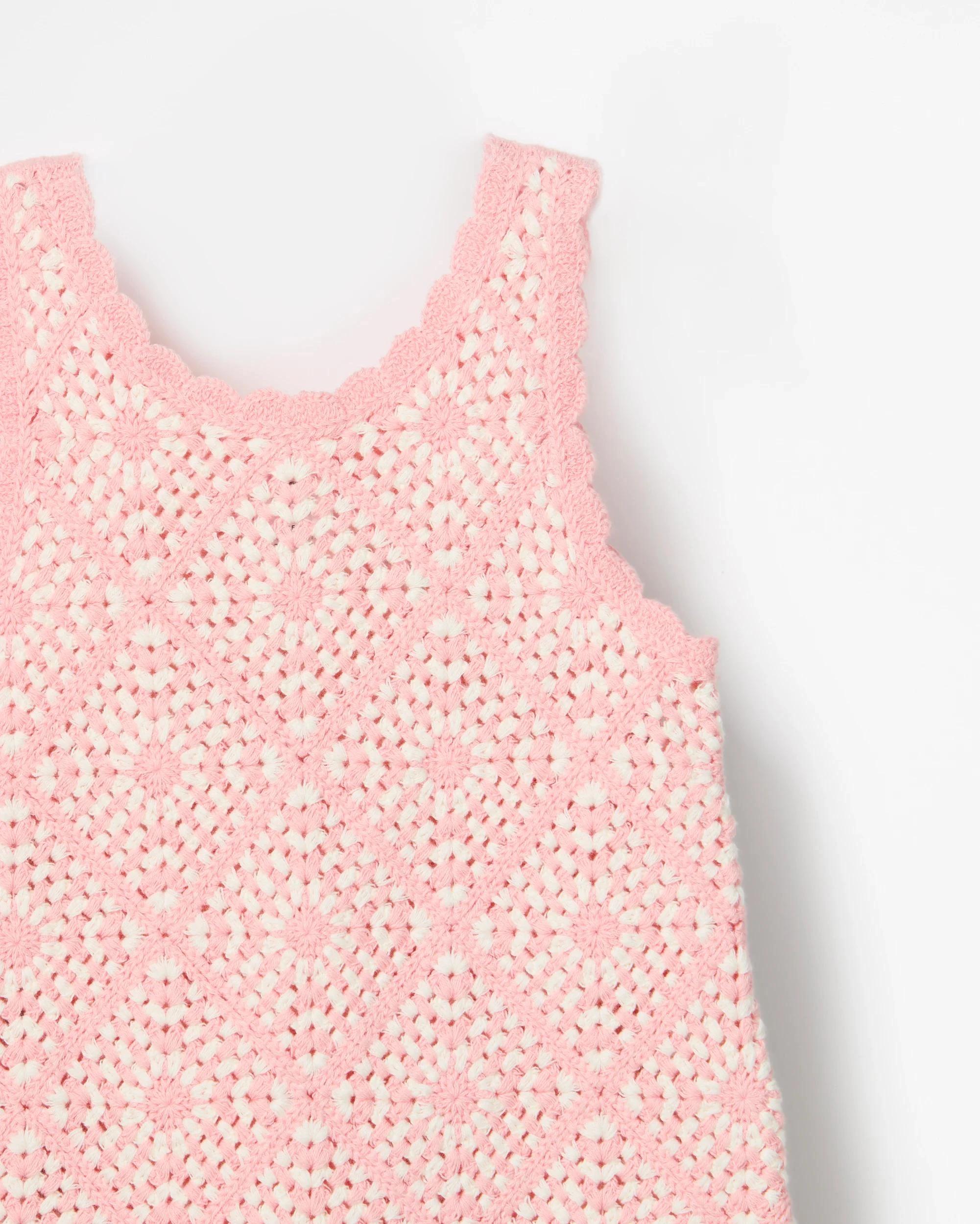 6 Target Australian Cotton Fashion Crochet Knit Dress PINK, 6 of 8
