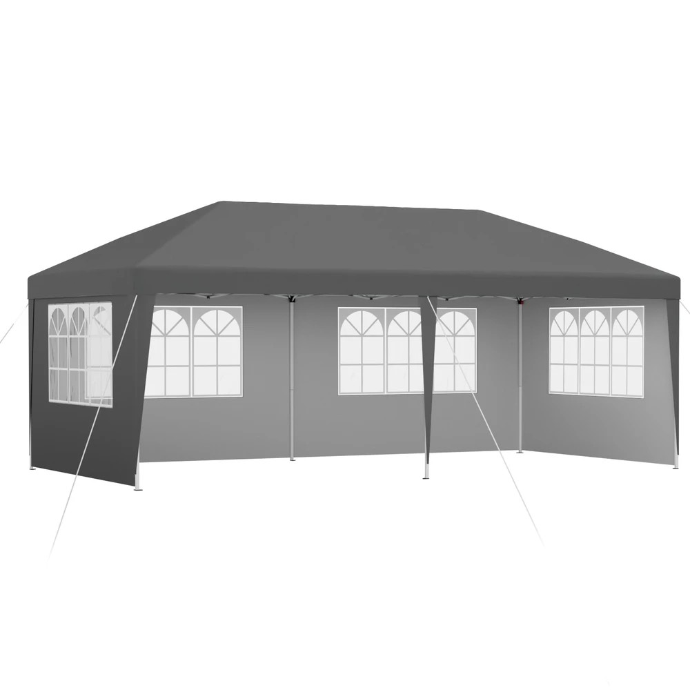 1 Instahut Gazebo 3x6m Pop Up Marquee Wedding Party Outdoor Camping Canopy - Grey, 1 of 6