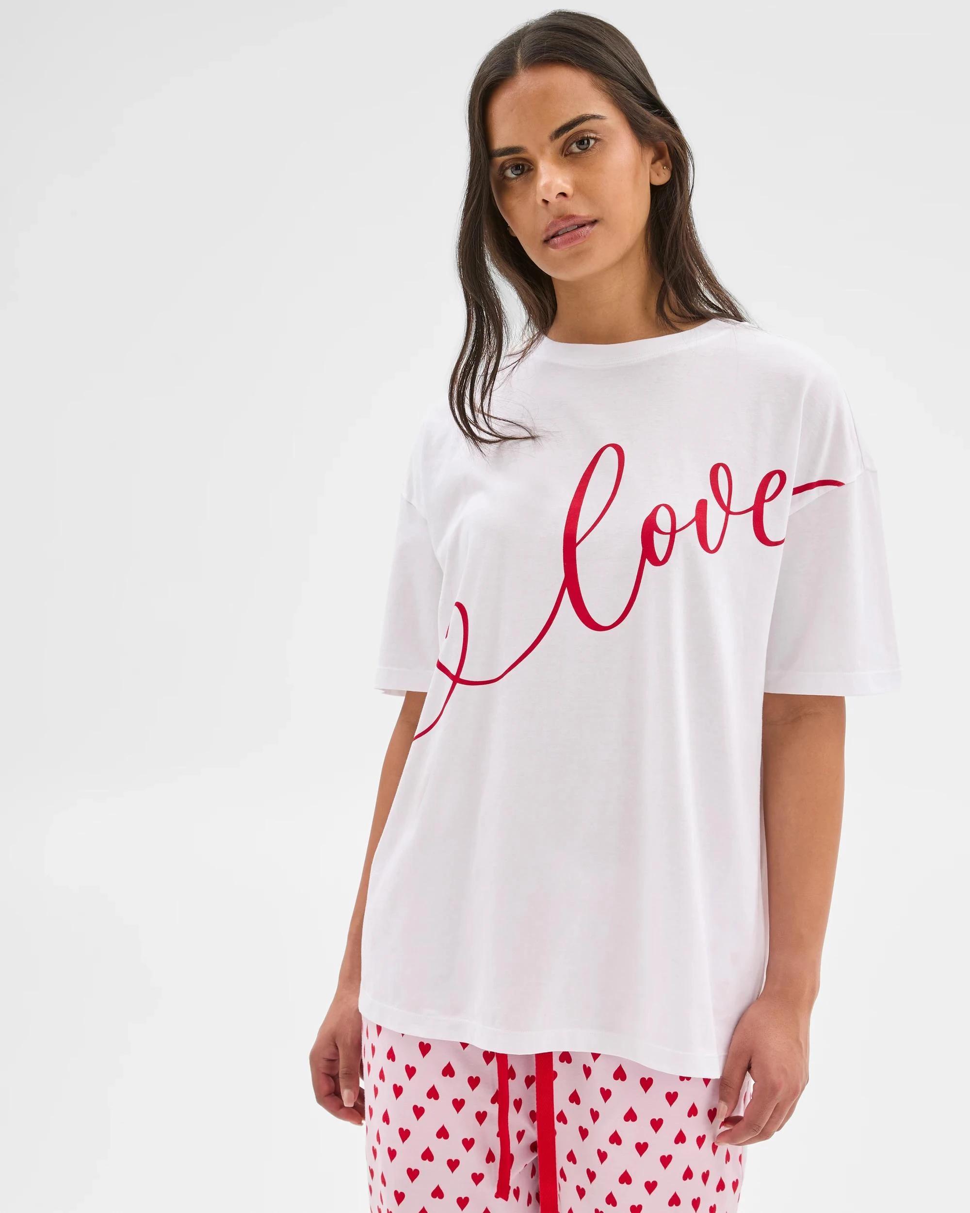 6 Target Woman Australian Cotton Printed Love Boyfriend Sleep T-Shirt LOVE, 6 of 7