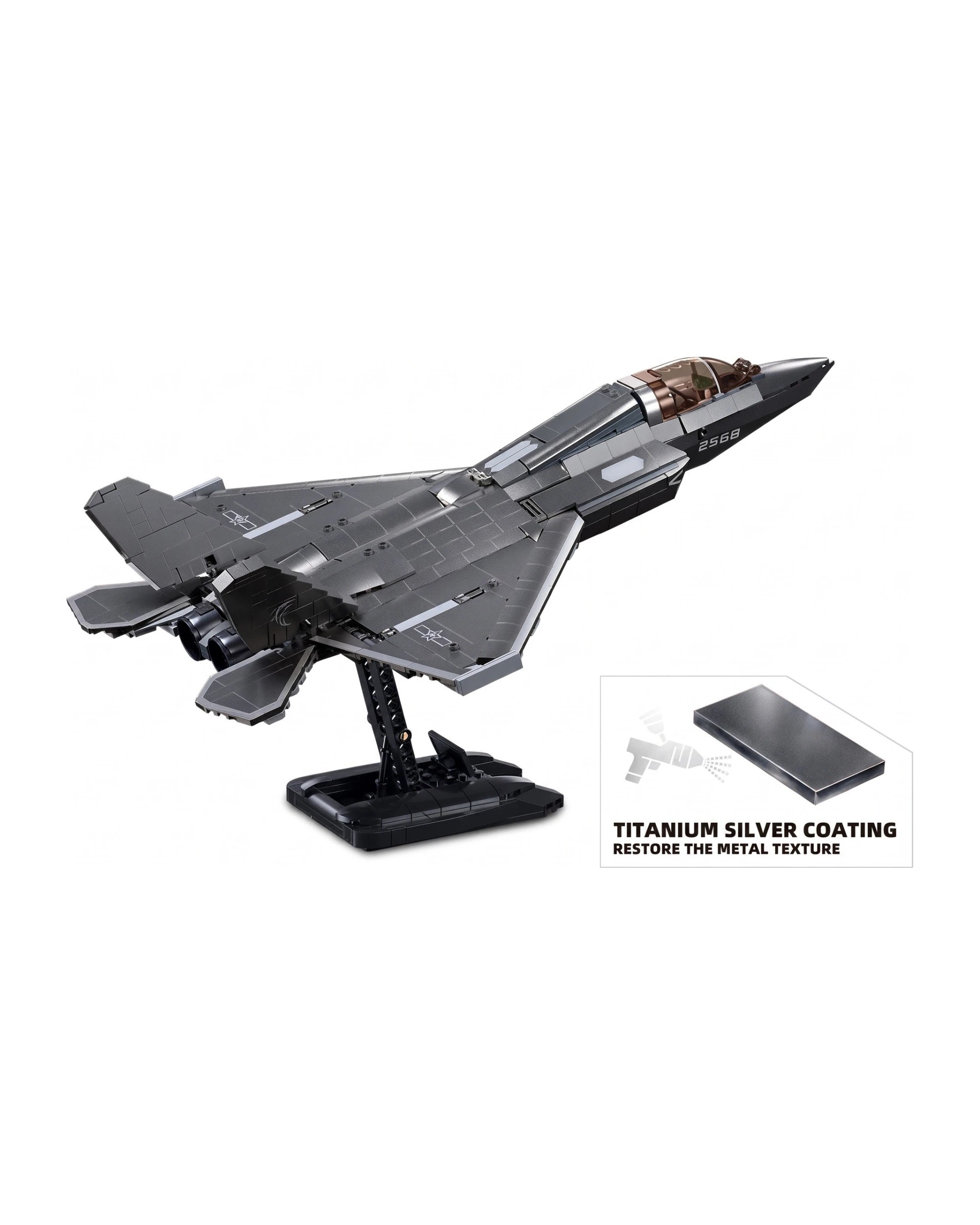 Sluban B1186 Model Kit 1:44 J35 Carrier Fighter Chinese Stealth Jet ...