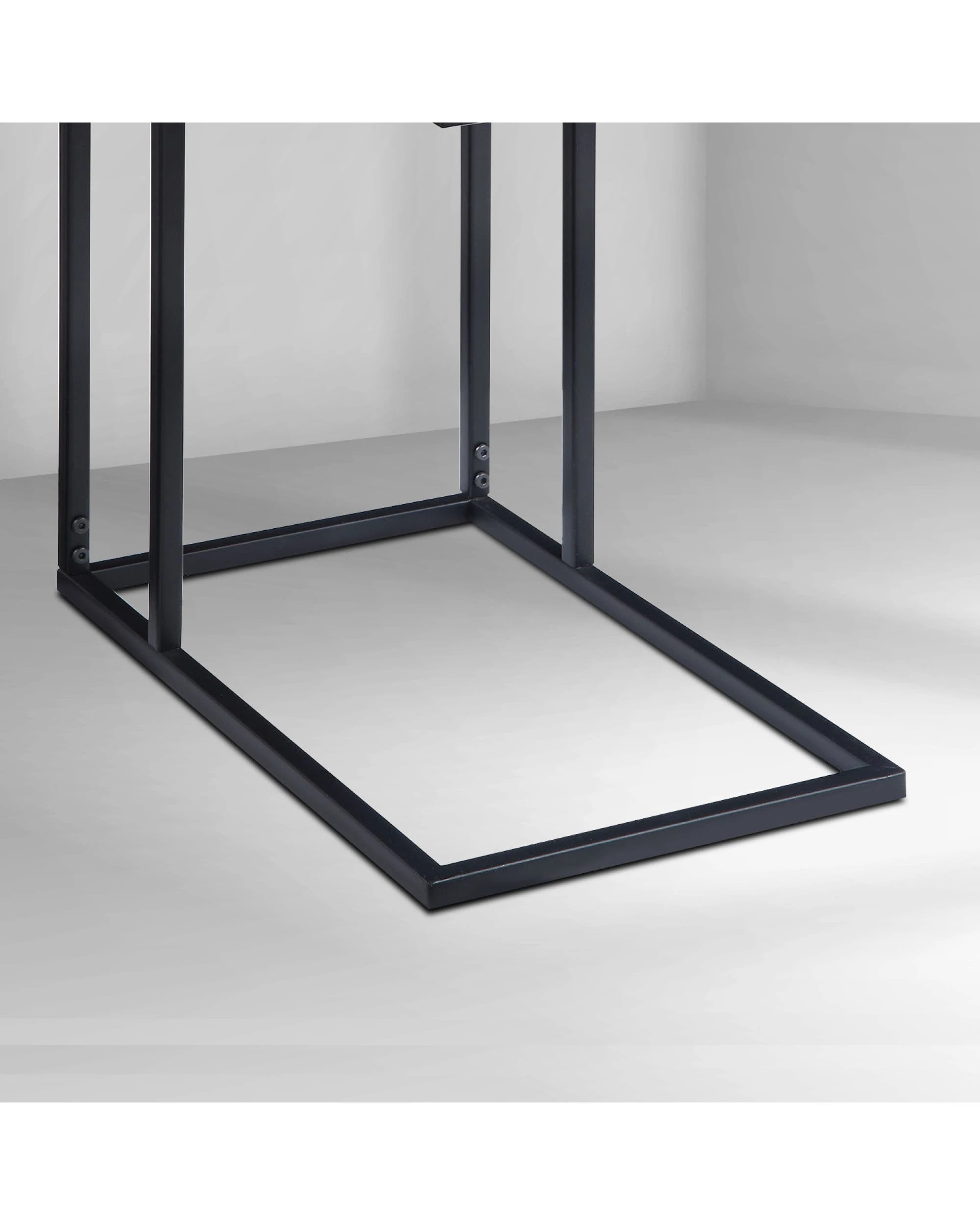 6 Sarantino C-Shaped Drawer Side Table Night Stand Metal Base, 6 of 10