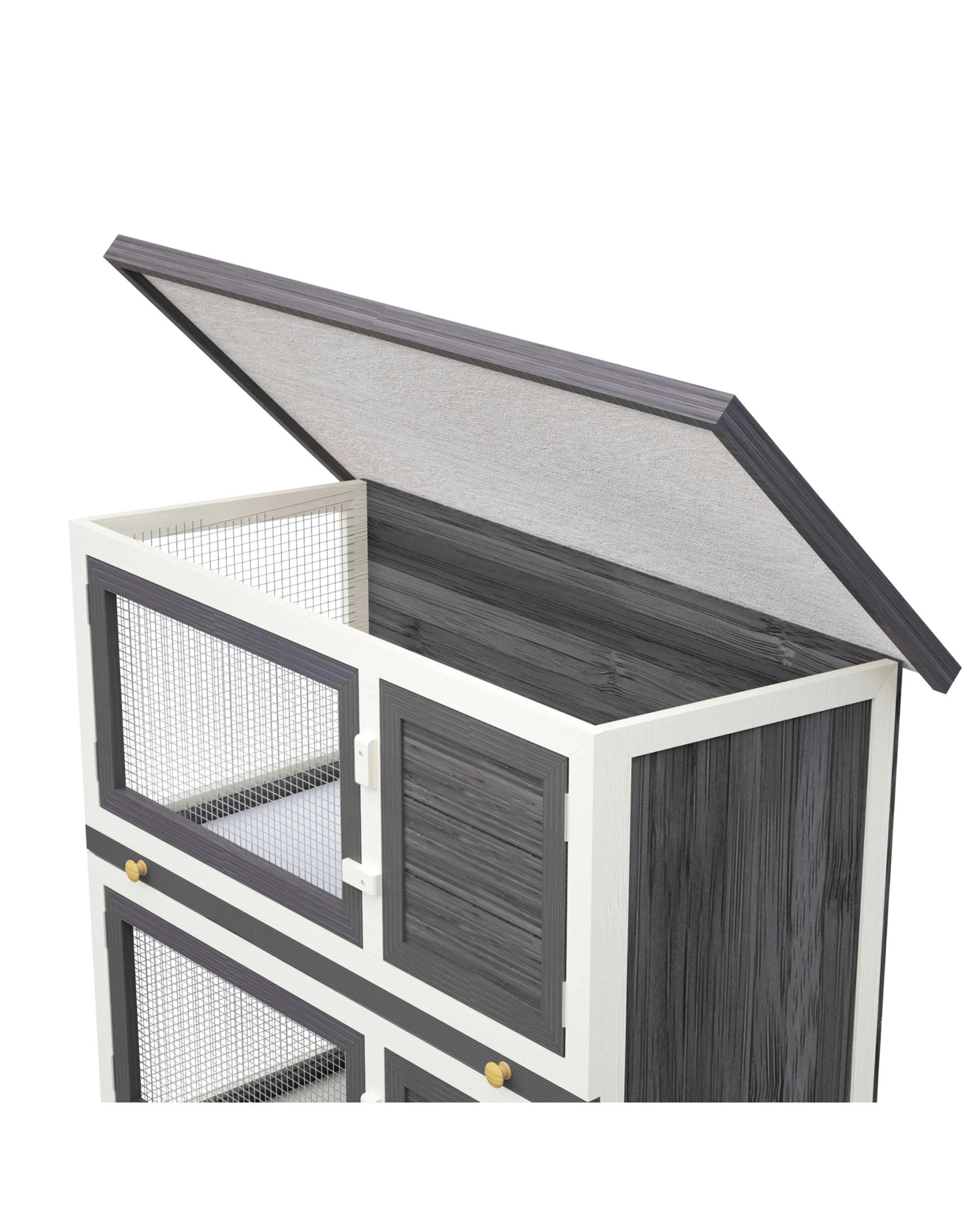 6 Advwin Wooden Rabbit Hutch Chicken Coop, 6 of 8