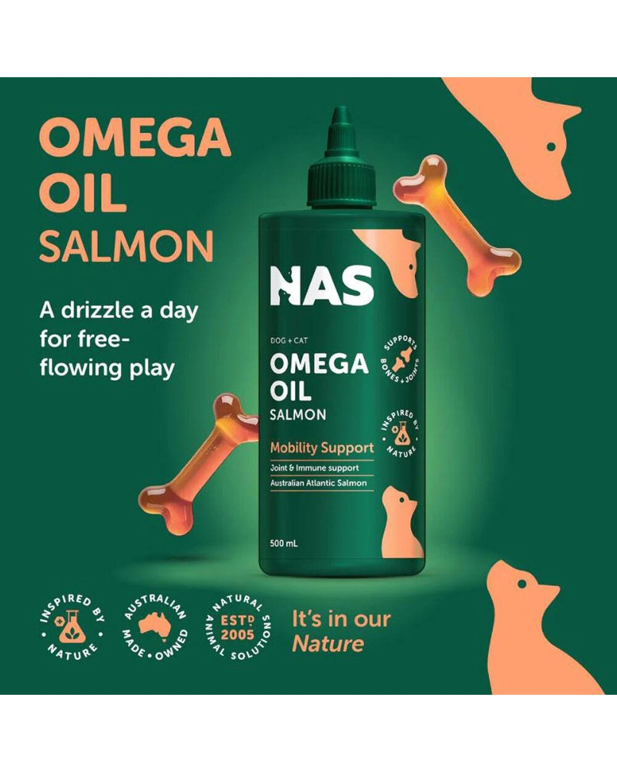 5 NAS Omega Oil Salmon Joint & Mobility Support for Dogs & Cats 500ml, 5 of 5
