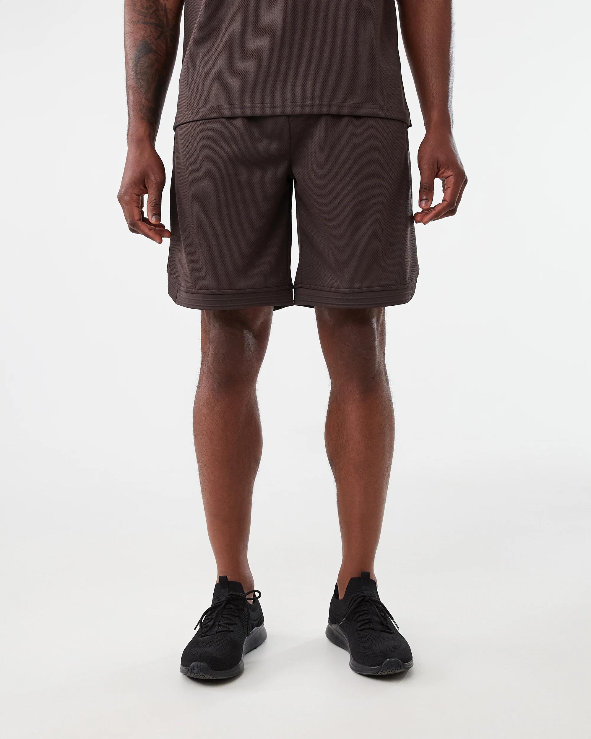 7 Active Mens Relaxed Basketball Shorts Brn Maogny, 7 of 8