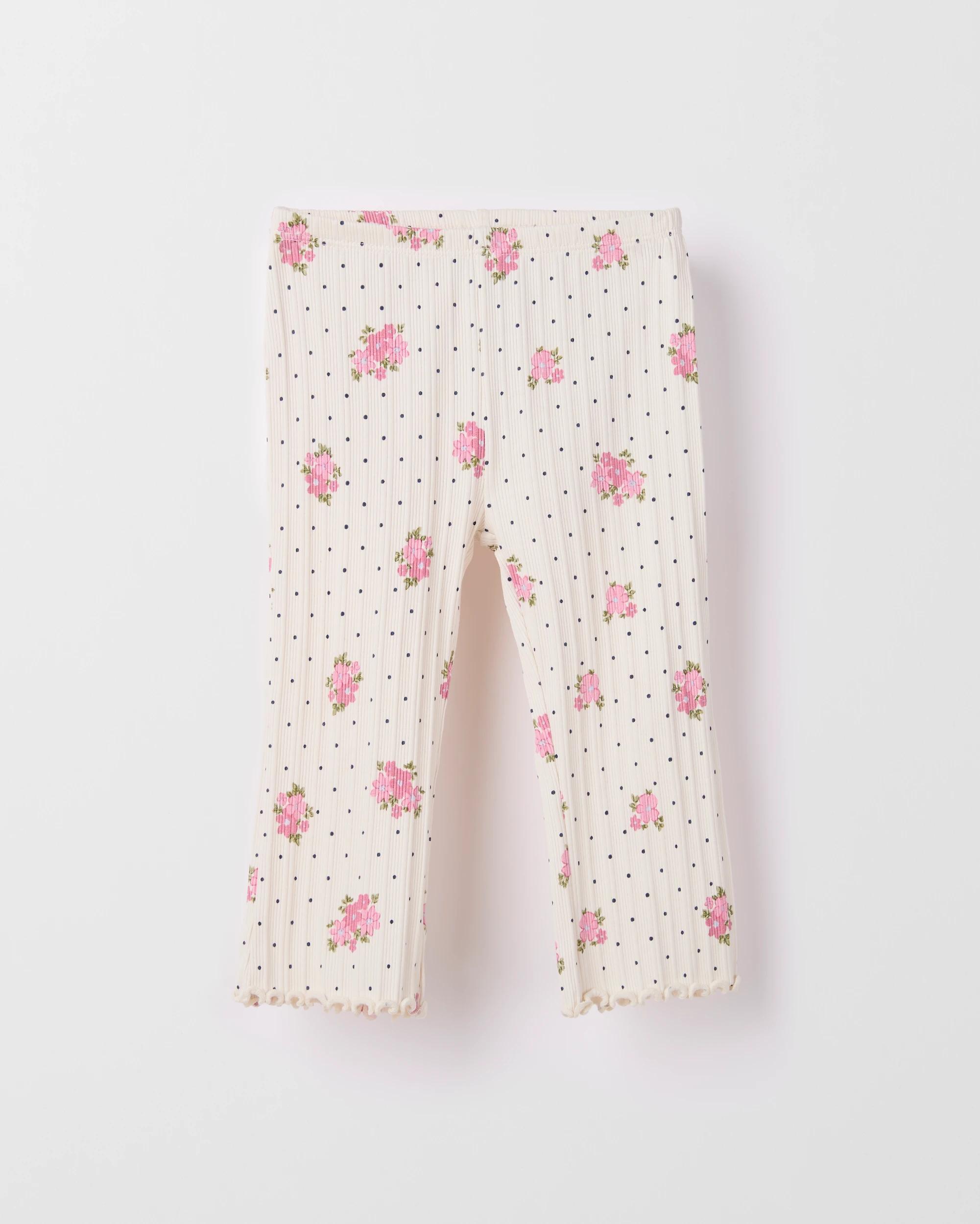 4 Target Baby Baby Organic Cotton Flare Leg Ribbed Leggings FLORAL SPOT, 4 of 5