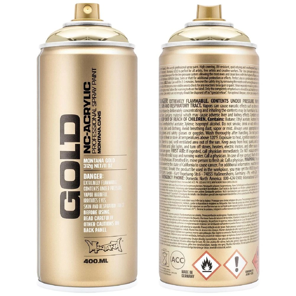 1 Montana GOLD Spray Paint 400mL Goldchrome, 1 of 2