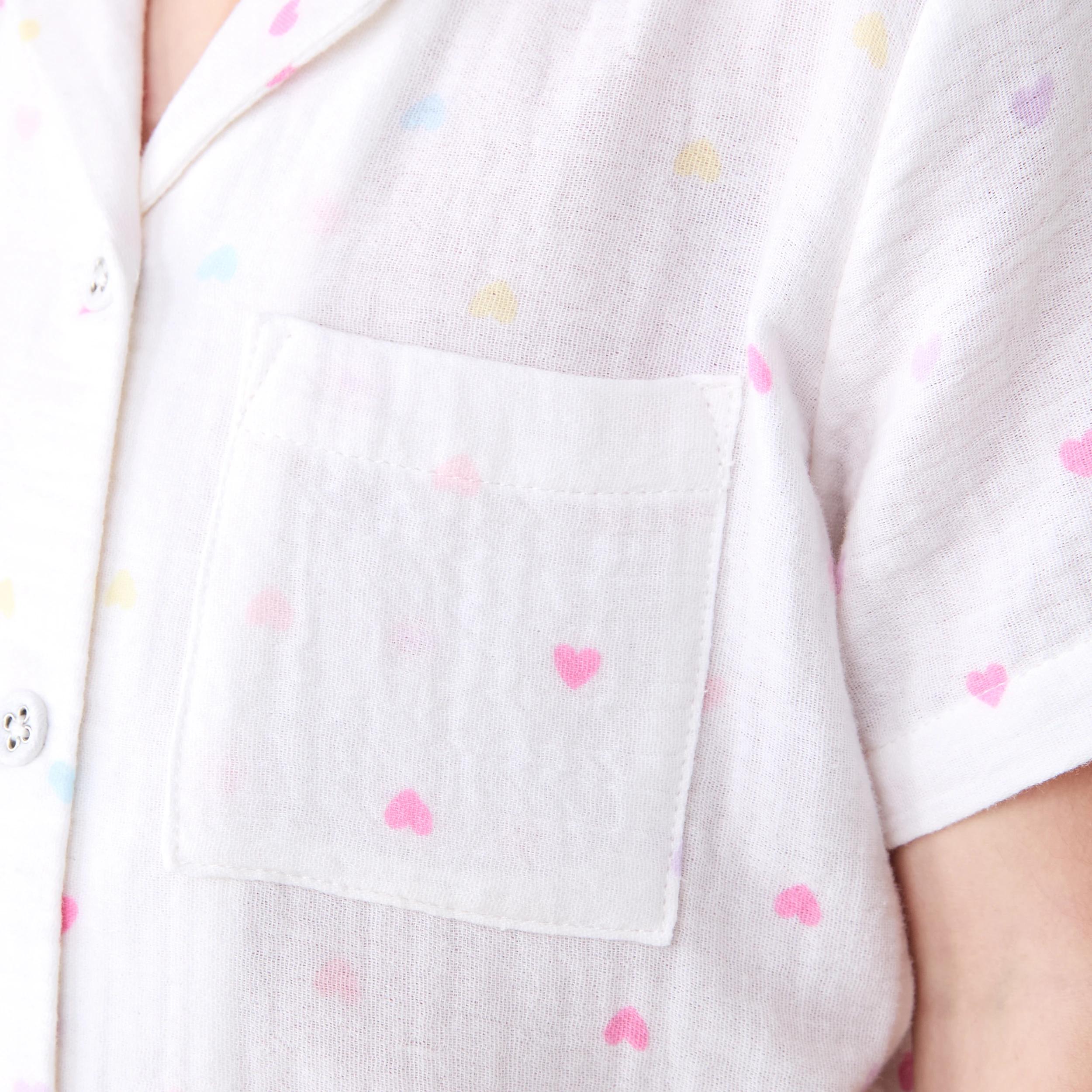5 Short Sleeve Woven Pyjama Set WHITE HEARTS, 5 of 7