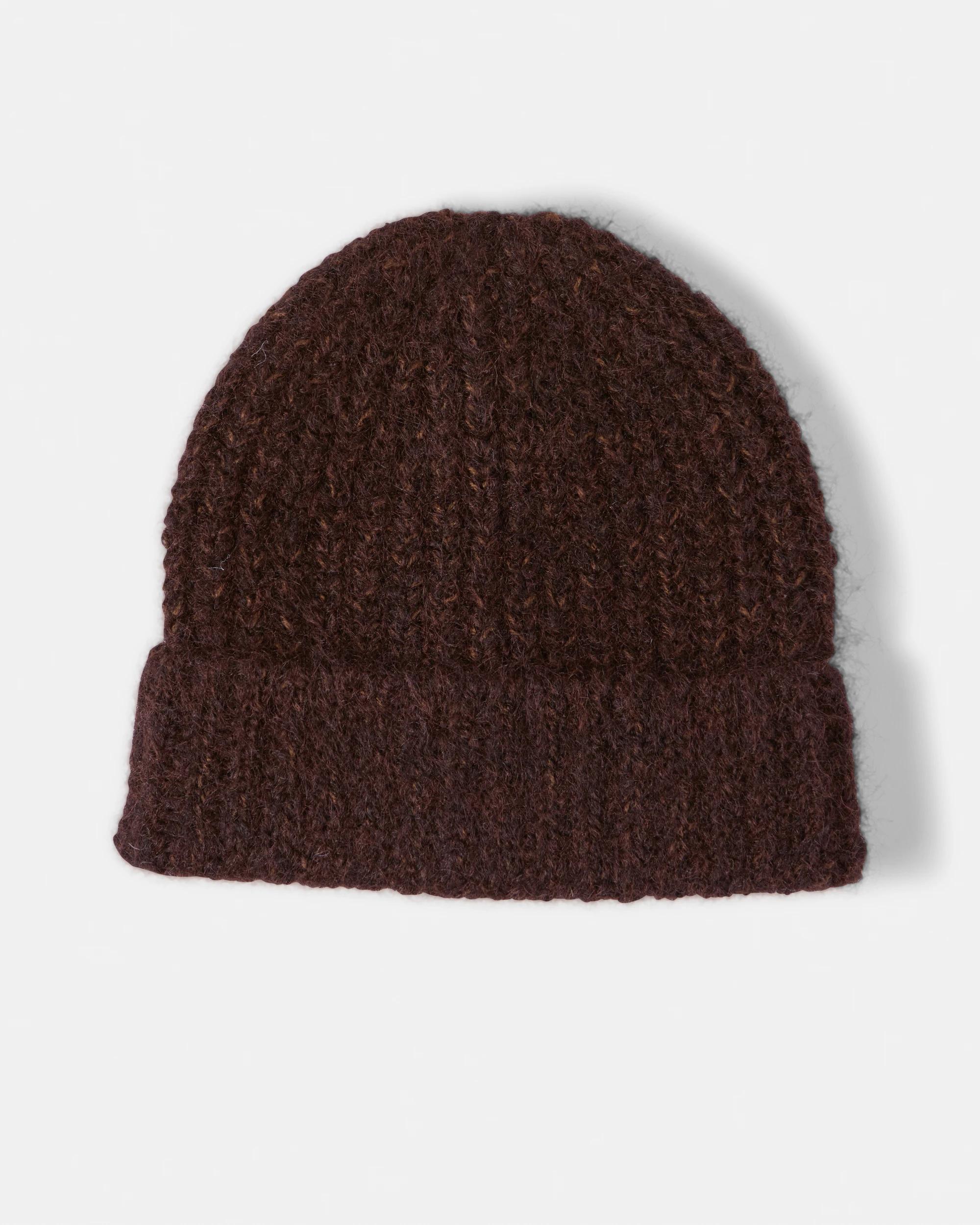 1 Chunky Knit Beanie Choc Plum, 1 of 3