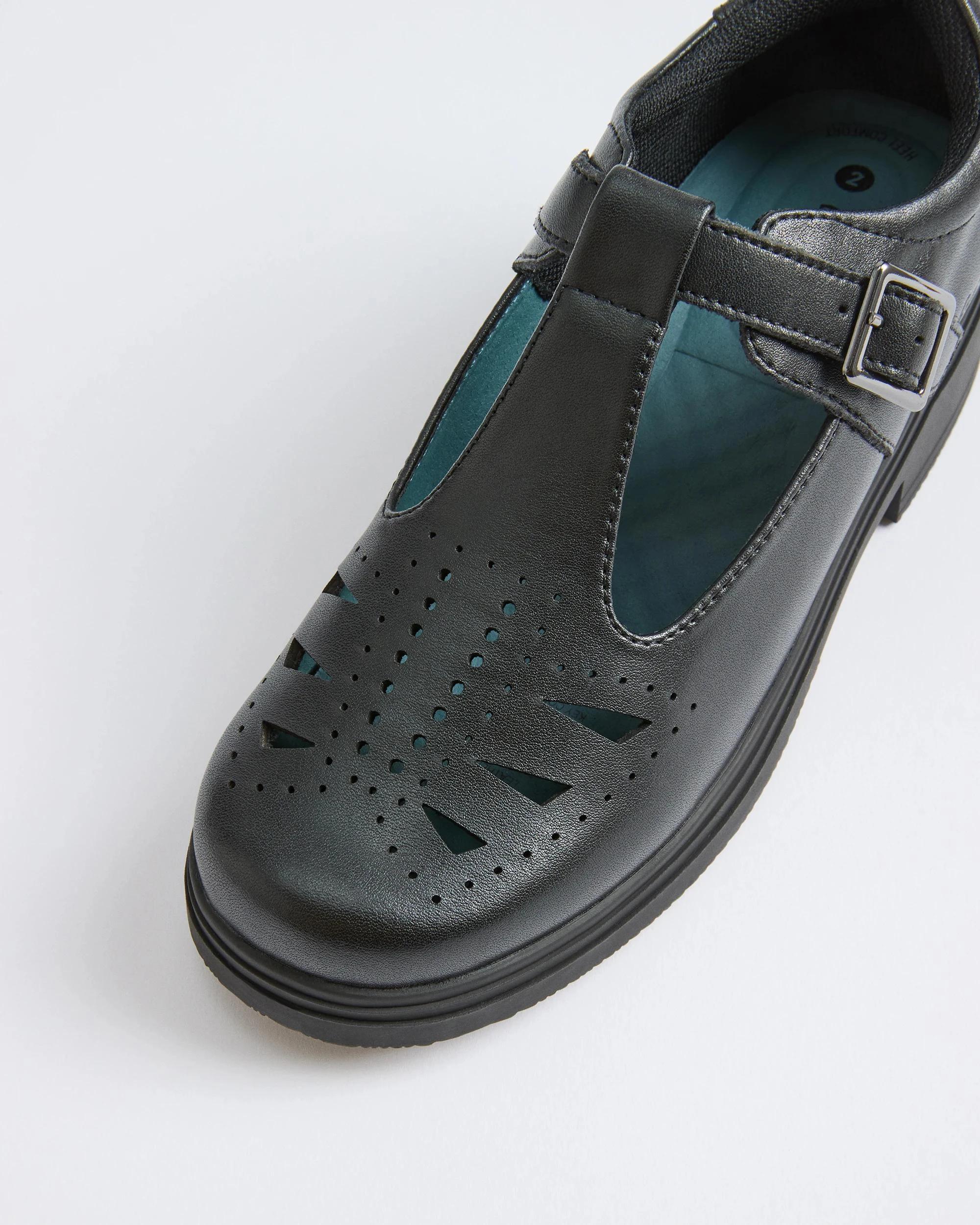 7 GroShu by Grosby Gro-Shu Leather T-Bar School Shoes BLACK, 7 of 9