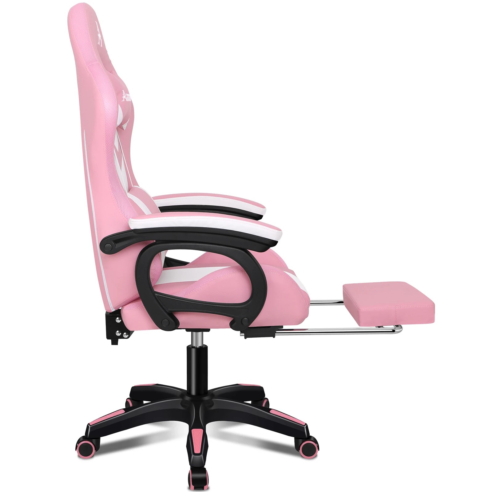 5 Alfordson Gaming Office Chair 12 RGB LED Massage Computer Seat Footrest - Pink, 5 of 10