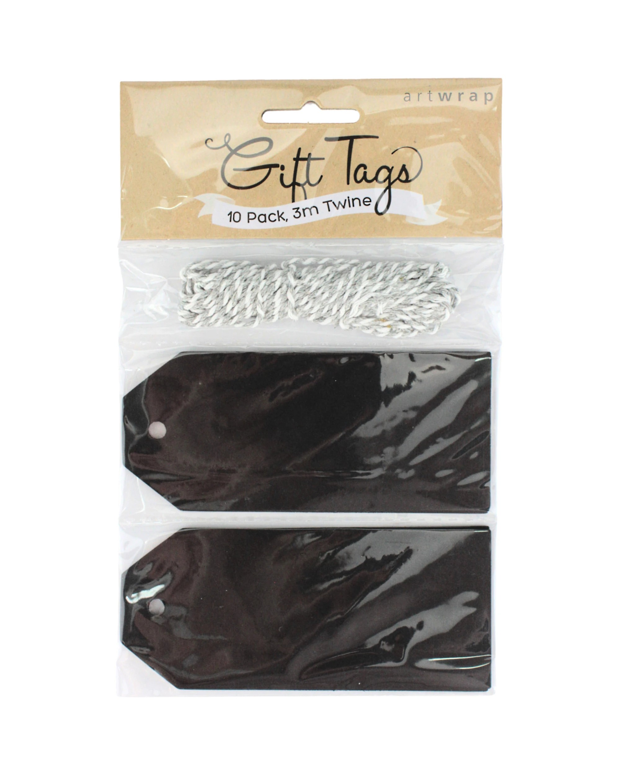 2 Artwrap Kraft Paper Gift Tags Pack of 10 - Black, 2 of 3