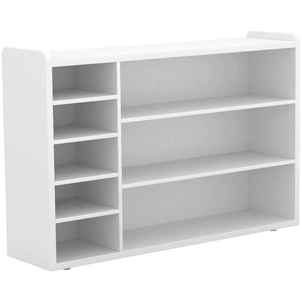 2 Young Kids Educational 8 Shelf Mobile Storage Unit White Kids Storage & Furniture, 2 of 4