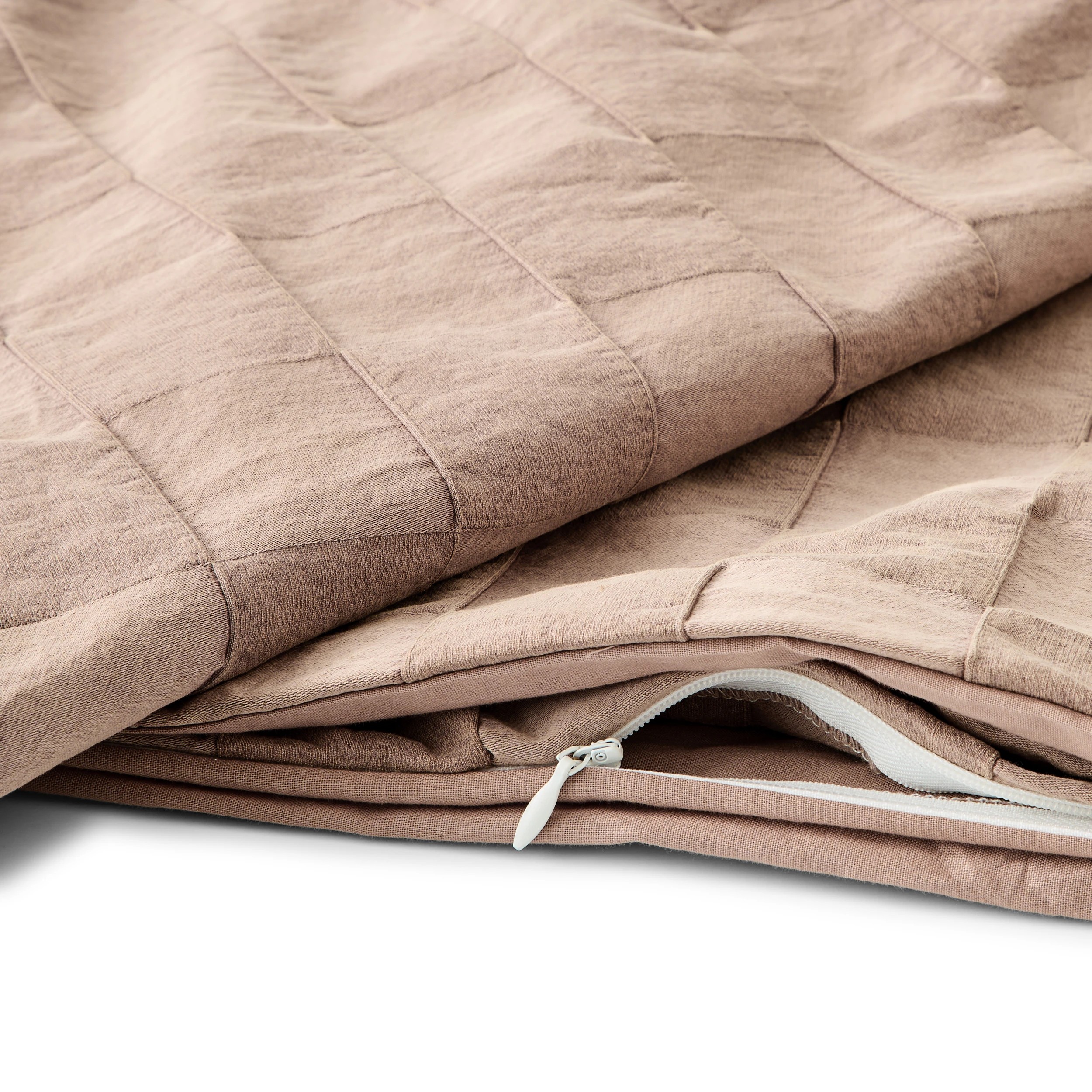 5 Check Stonewashed Australian Grown Cotton Quilt Cover Set - Queen Bed, Mocha, 5 of 8