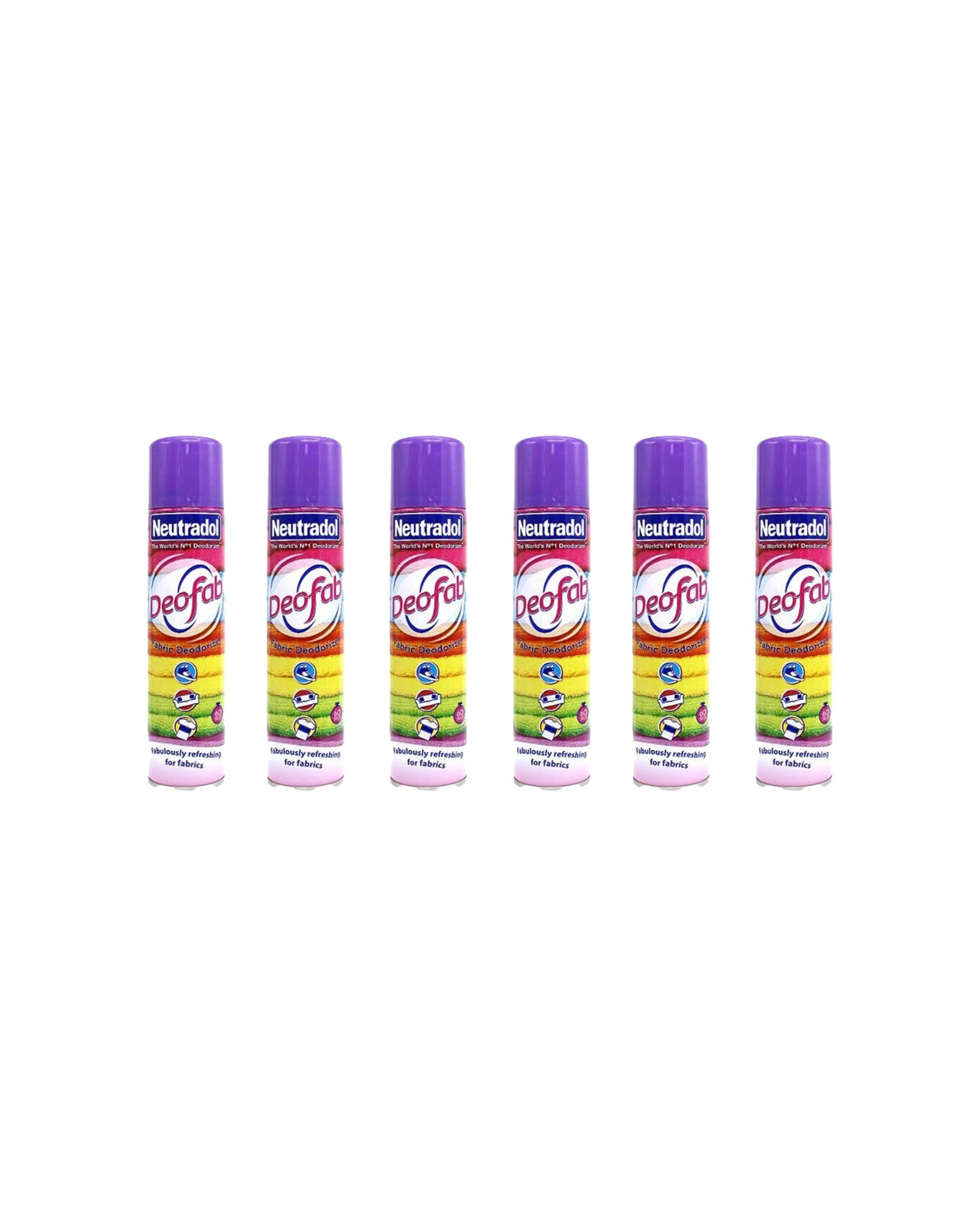 1 Neutradol 6 Pack Aerosol Fabric Deodoriser Odour Eliminator 300ml - Multi, 1 of 3