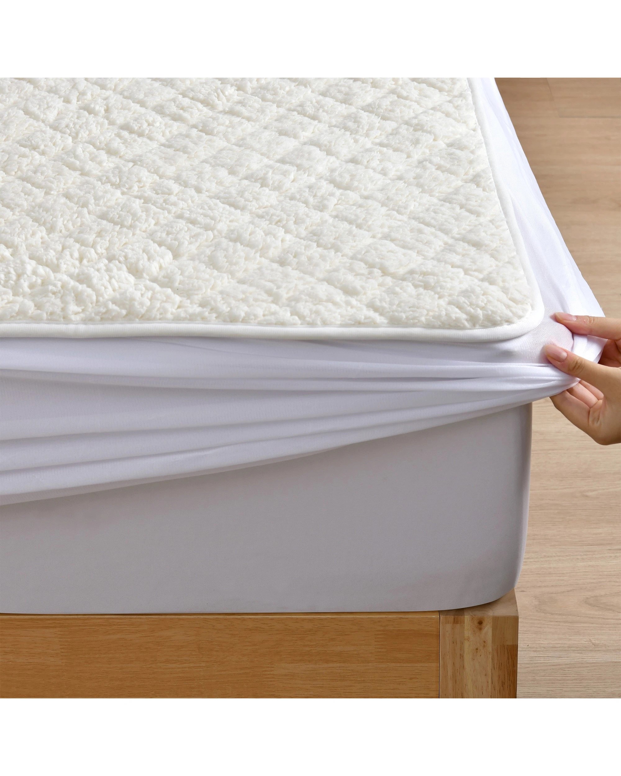 4 Dreamaker Pinsonic Sherpa Fleece Electric Blanket - Single Bed - White, 4 of 8