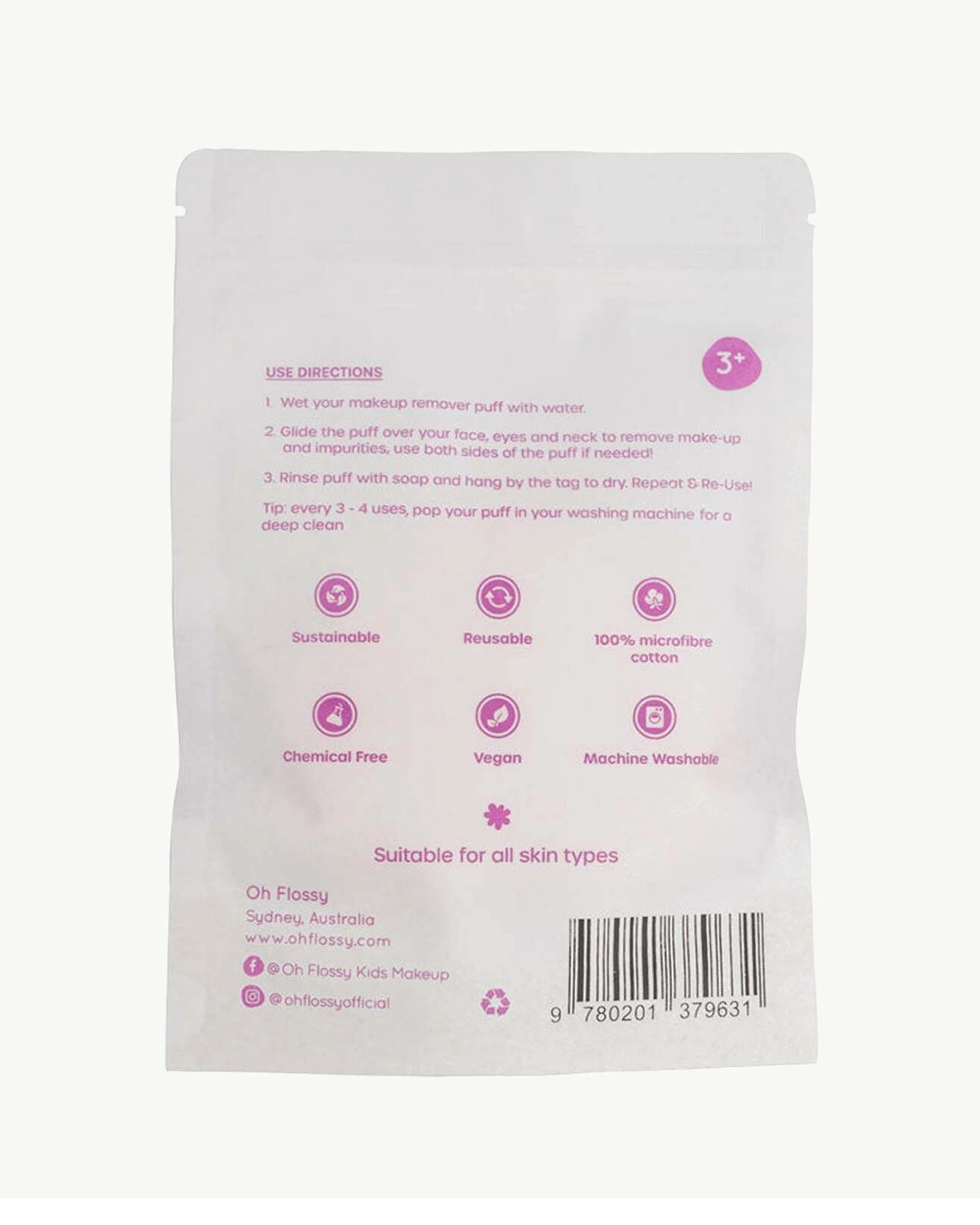 4 OH FLOSSY 2PK Makeup Cosmetic Remover Cleaning Puff Set - Pattern, 4 of 7