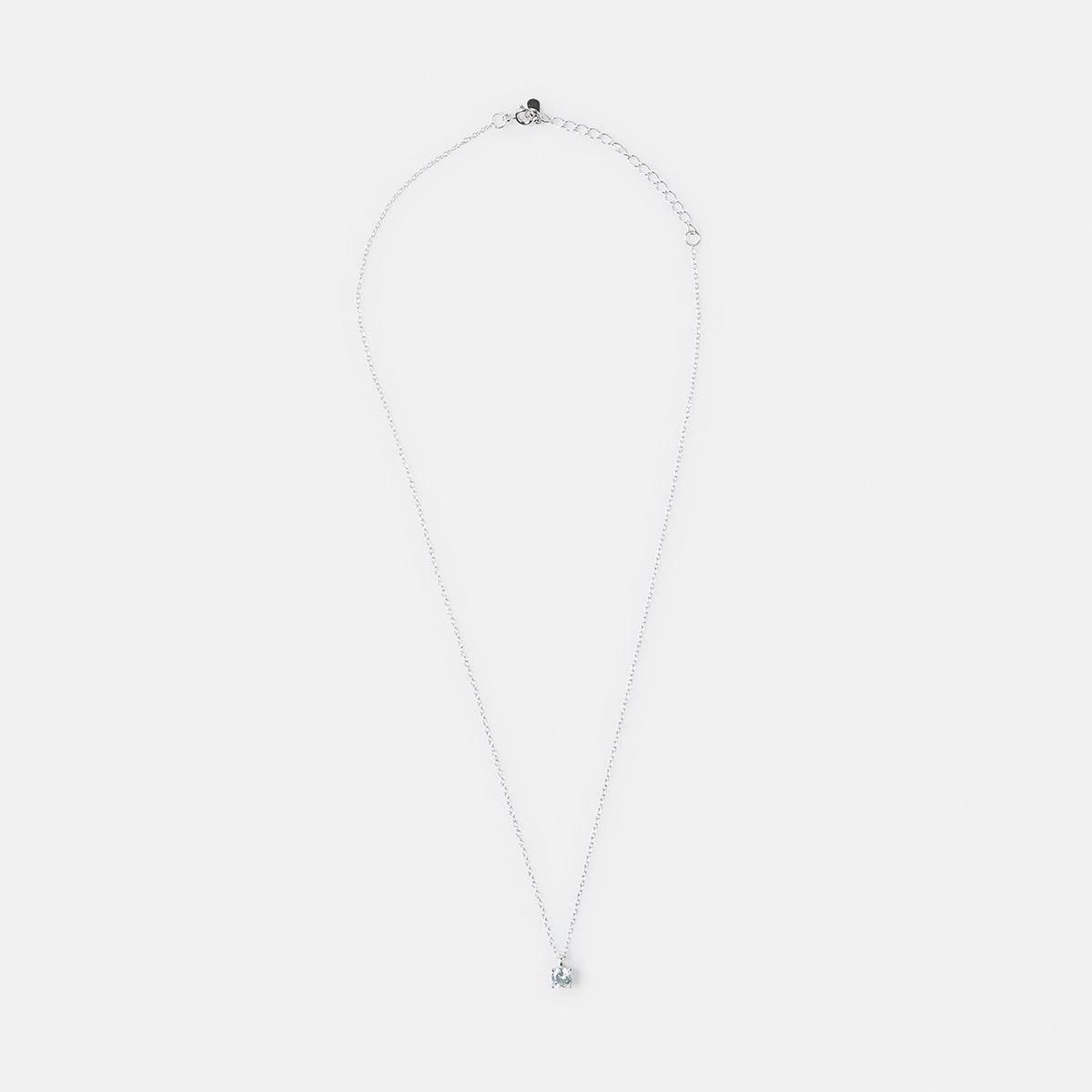 2 Cubic Zirconia Pendant Necklace - Silver Tone Silver, 2 of 4