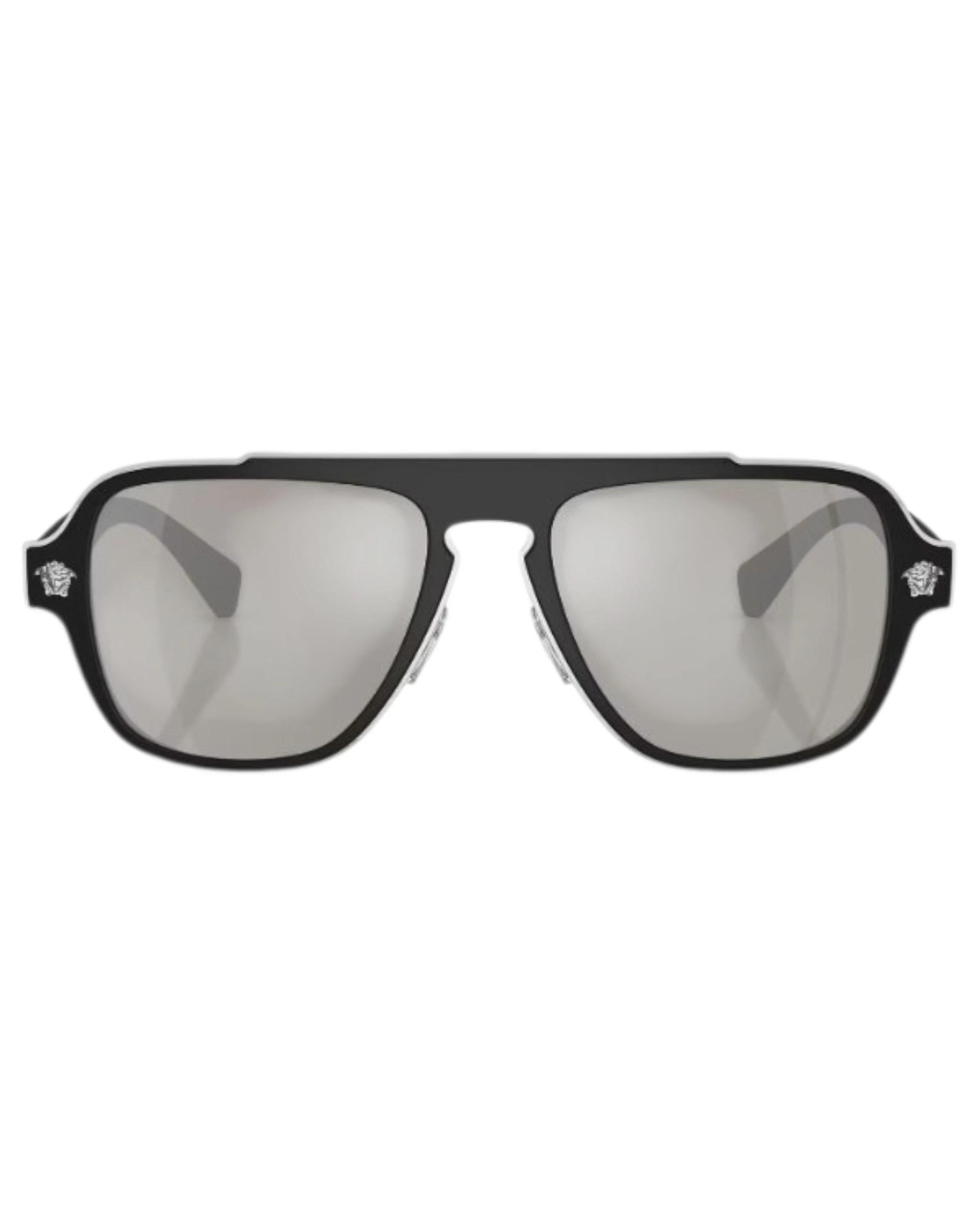 2 Versace Mens Sunglasses Ve2199 Mirror Silver Sunnies MATT BLACK/LIGHT GREY, 2 of 5