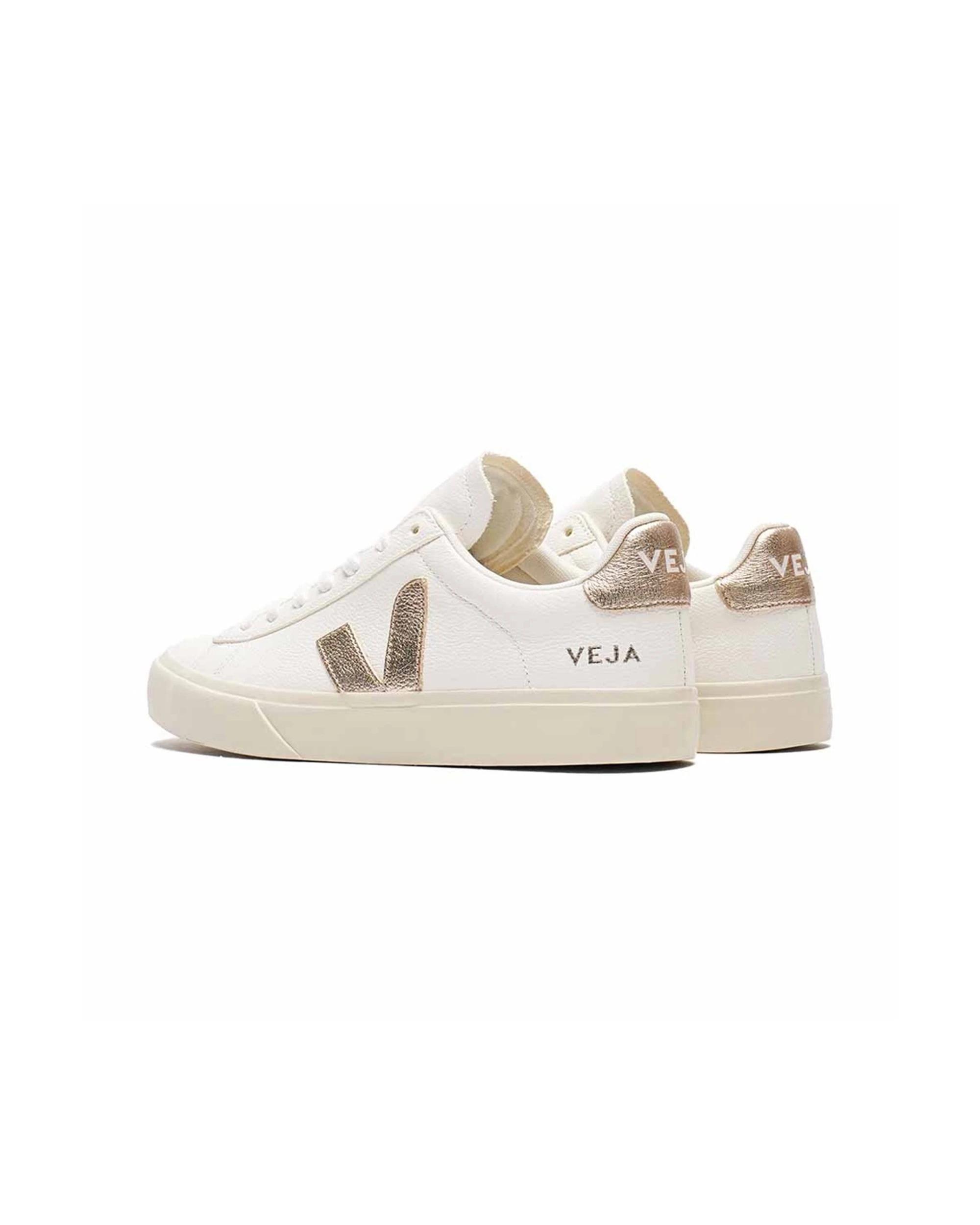 2 VEJA Campo Chromefree Leather Sneakers Casual EXTRA WHITE/PLANTINE, 2 of 4