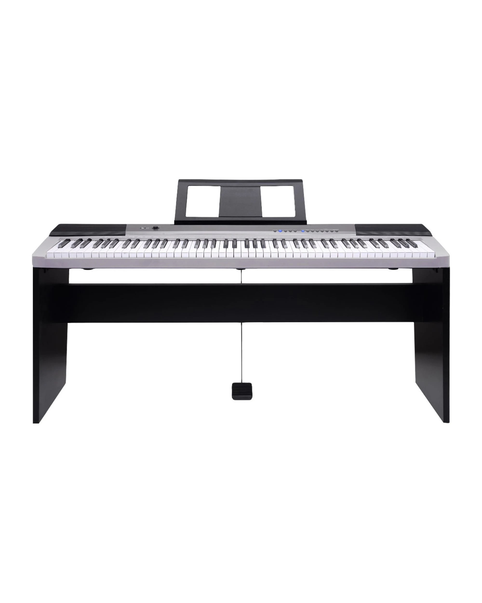 1 Karrera 88 Keys Electronic Keyboard Piano with Stand - Silver, 1 of 6