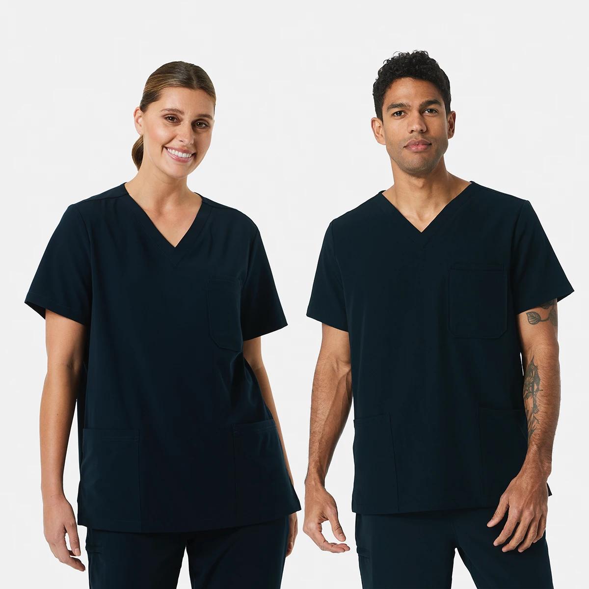 1 Work Short Sleeve Scrub Top PARISIAN NIGHT, 1 of 9