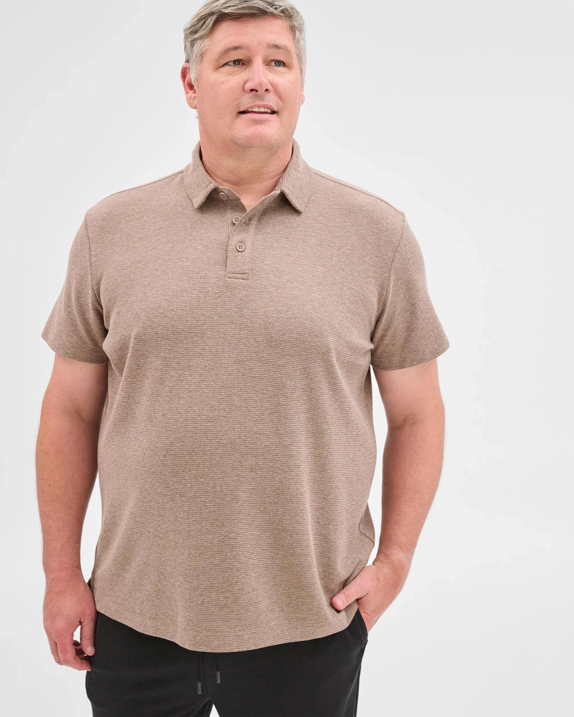 4 Target Plus Size Australian Cotton Blend Textured Polo Top SEPIA, 4 of 6