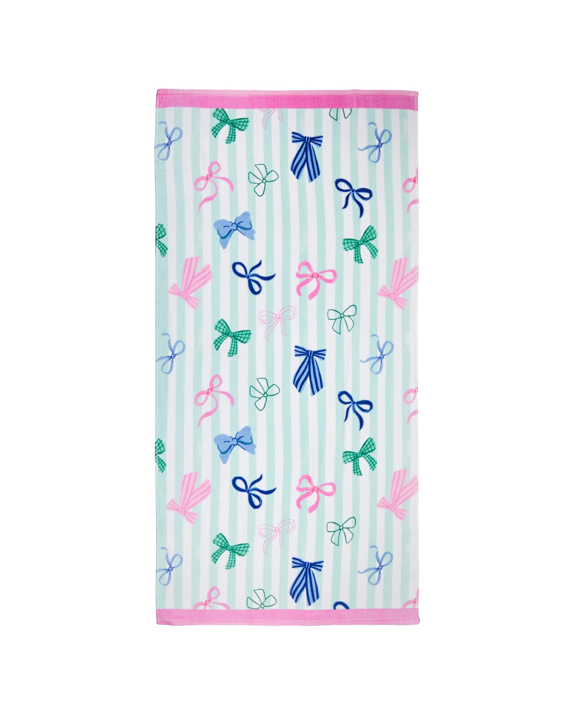 1 Cotton Velour Beach Towel - Bows, 1 of 6
