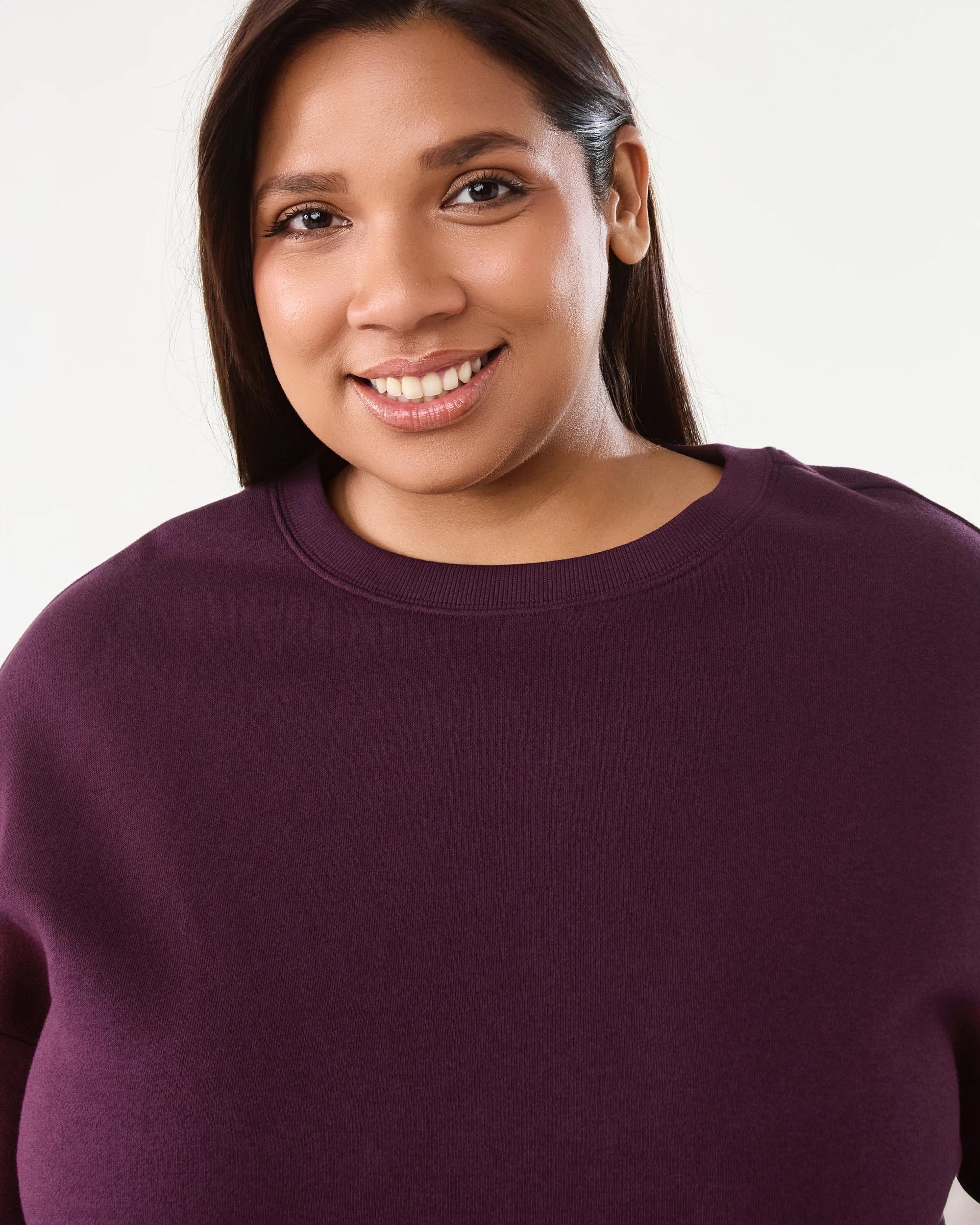 4 Curve Long Sleeve Boxy Sweatshirt Plum Jam, 4 of 7