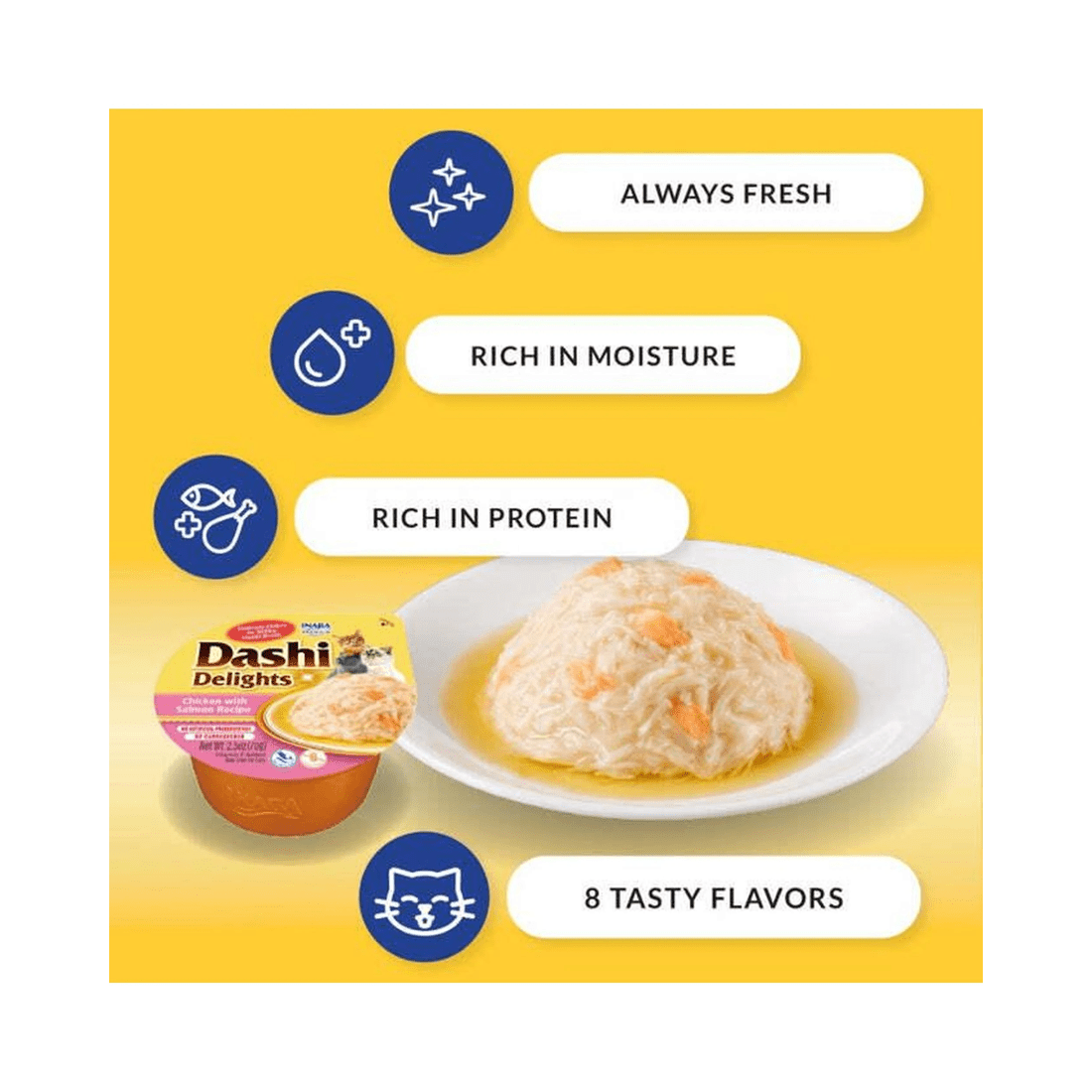 3 Inaba Dashi Delights Cup Chicken Tuna 70g 6pk, 3 of 4