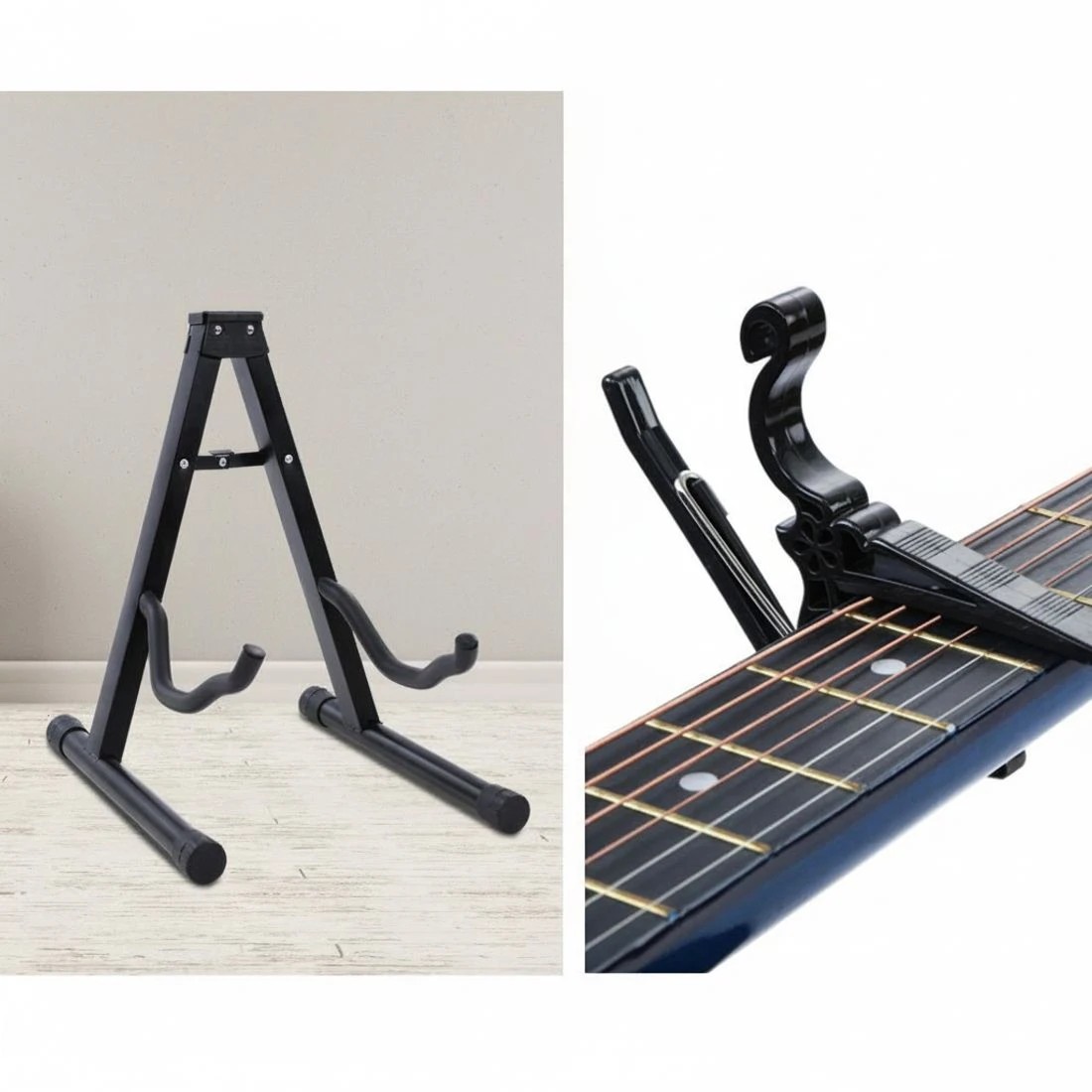 4 Alpha 38 Inch Acoustic Guitar Wooden Body Steel String w/ Stand - Multi, 4 of 7