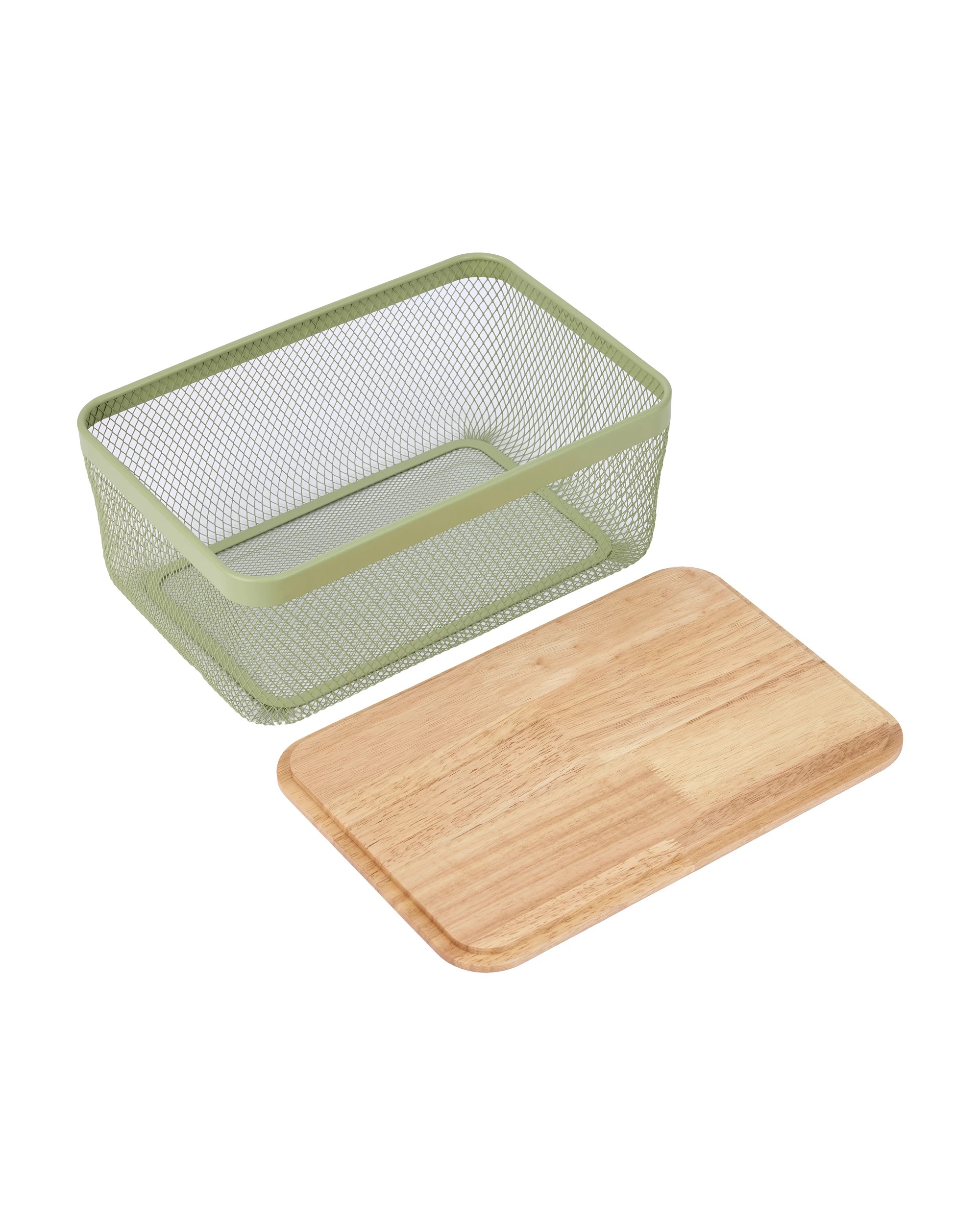 5 Large Basket with Wooden Lid - Green, 5 of 6