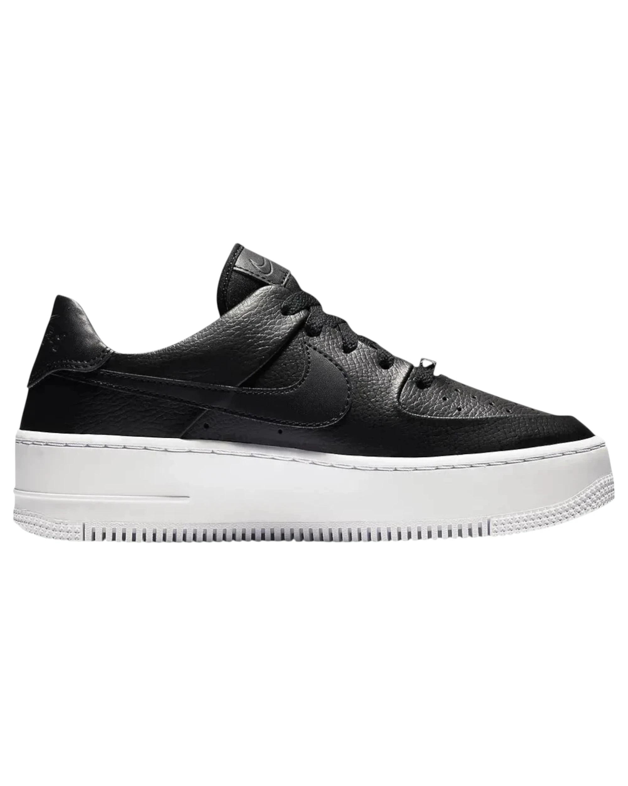 1 Nike Womens Air Force 1 Sage Low Athletic Shoes Black/white, 1 of 6
