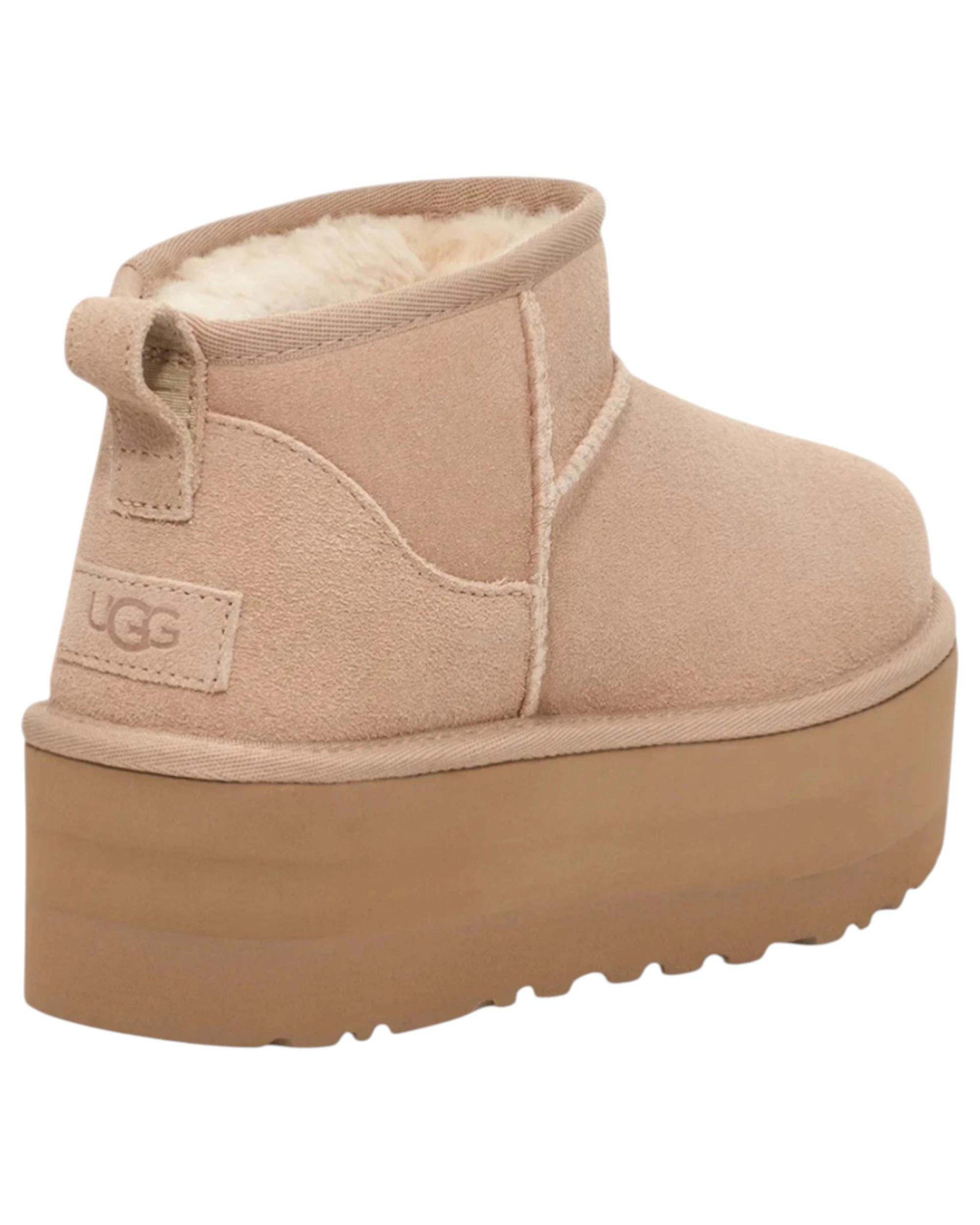 3 UGG Womens Classic Ultra Mini Platform Boots Slippers SAND, 3 of 6