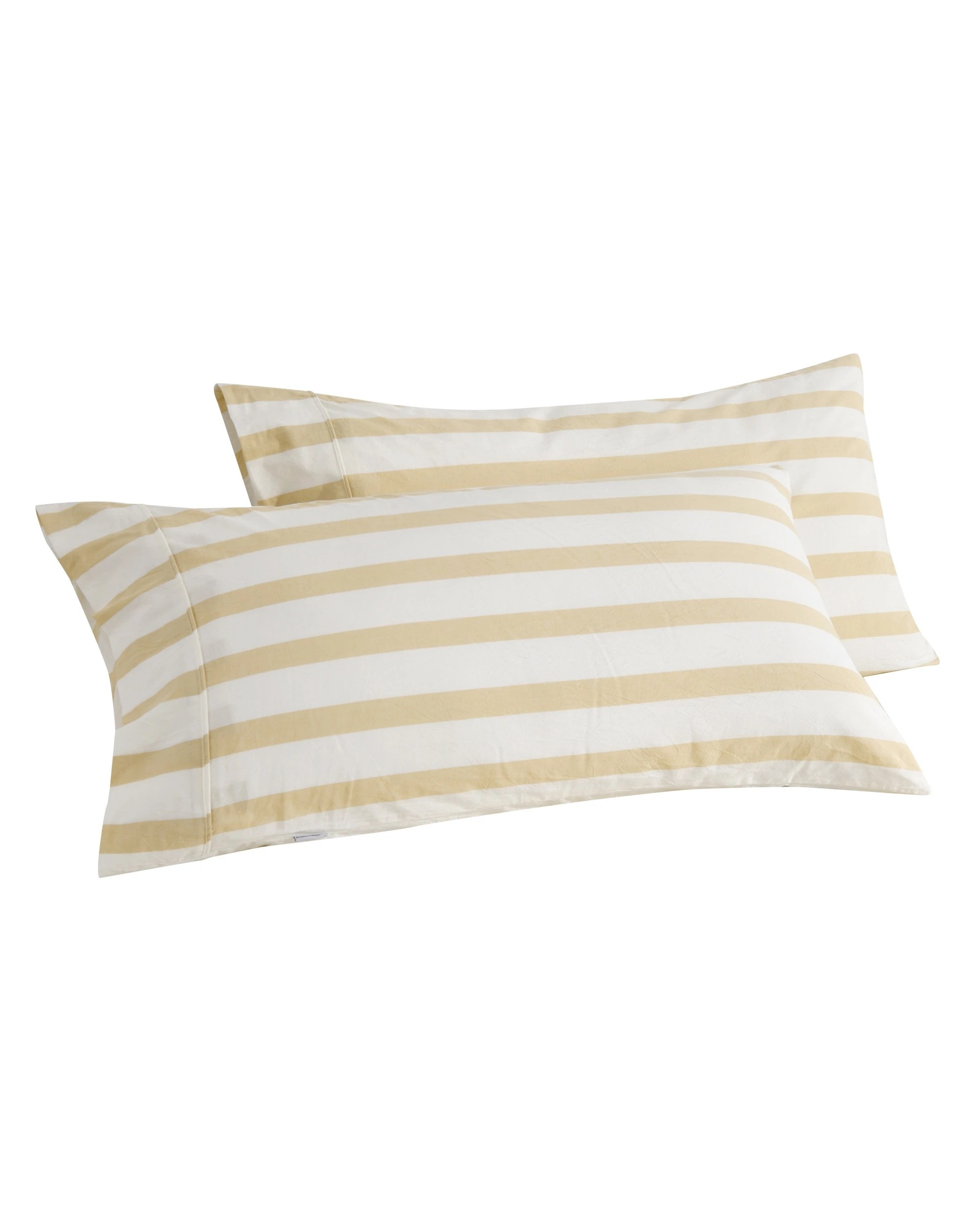 6 Dreamaker Twin Pack Cove Yarn Dyed Washed Cotton Striped King Pillowcase - Sand, 6 of 6