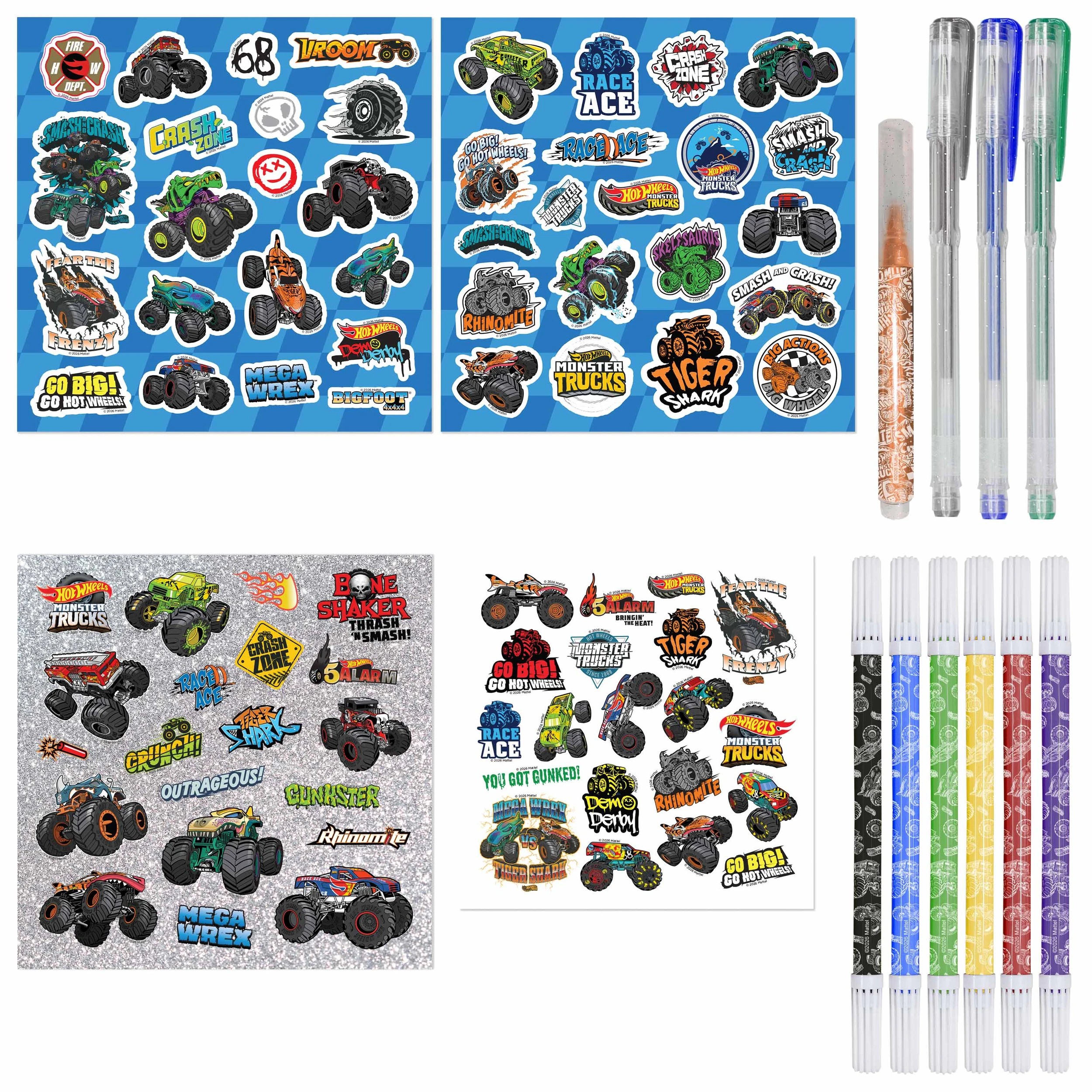 Kaleidoscope: Hot Wheels Monster Trucks Colouring and Activity Kit ...