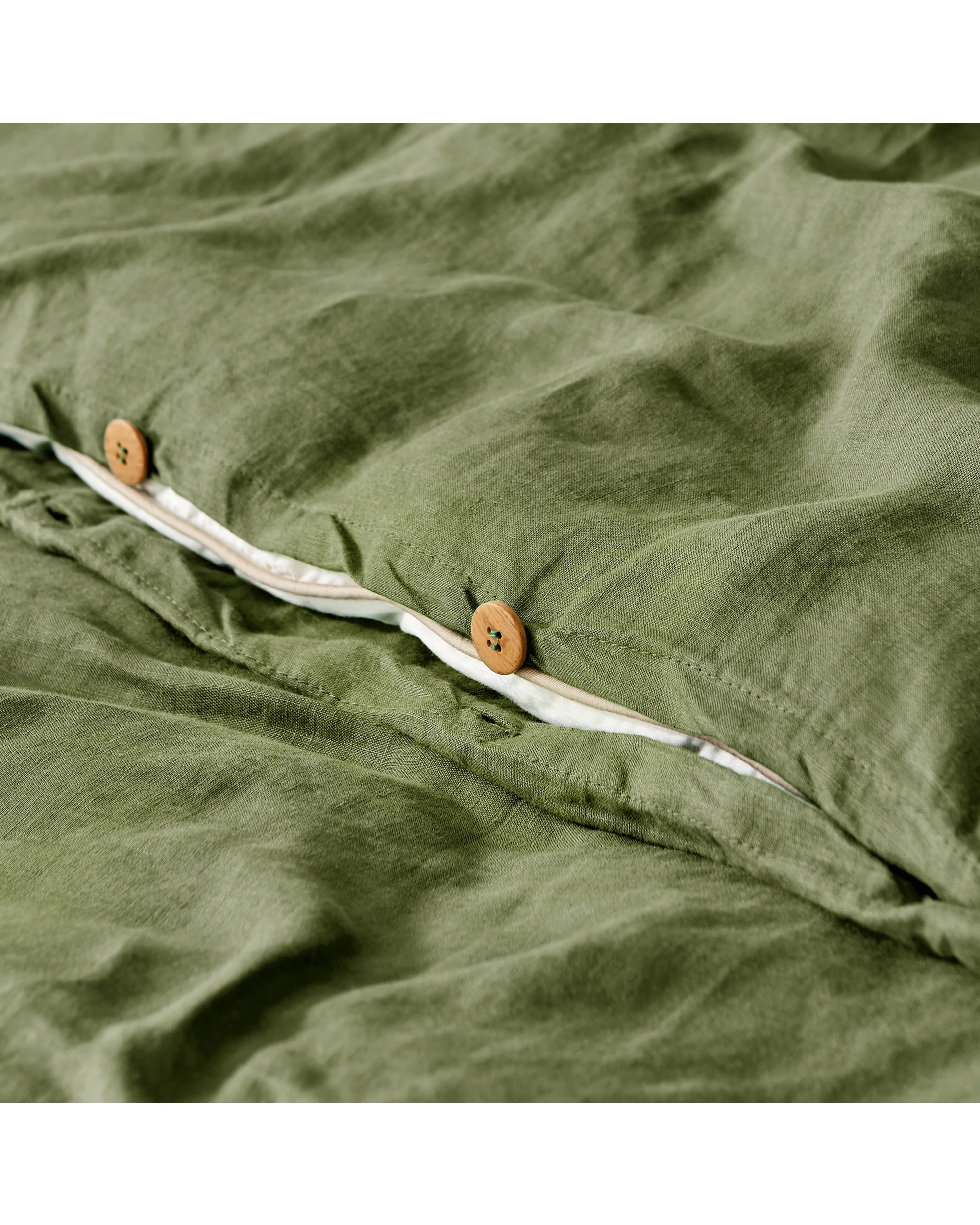 5 Natural Home 100% European Flax Linen Quilt Cover Set - King Bed - Hunter Green, 5 of 7