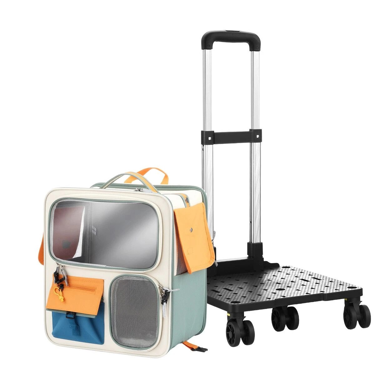 2 AUSWAY Dog Cat Carrier Stroller Pet Backpack Soft Sided Crate Travel Carry Bag Portable, 2 of 2