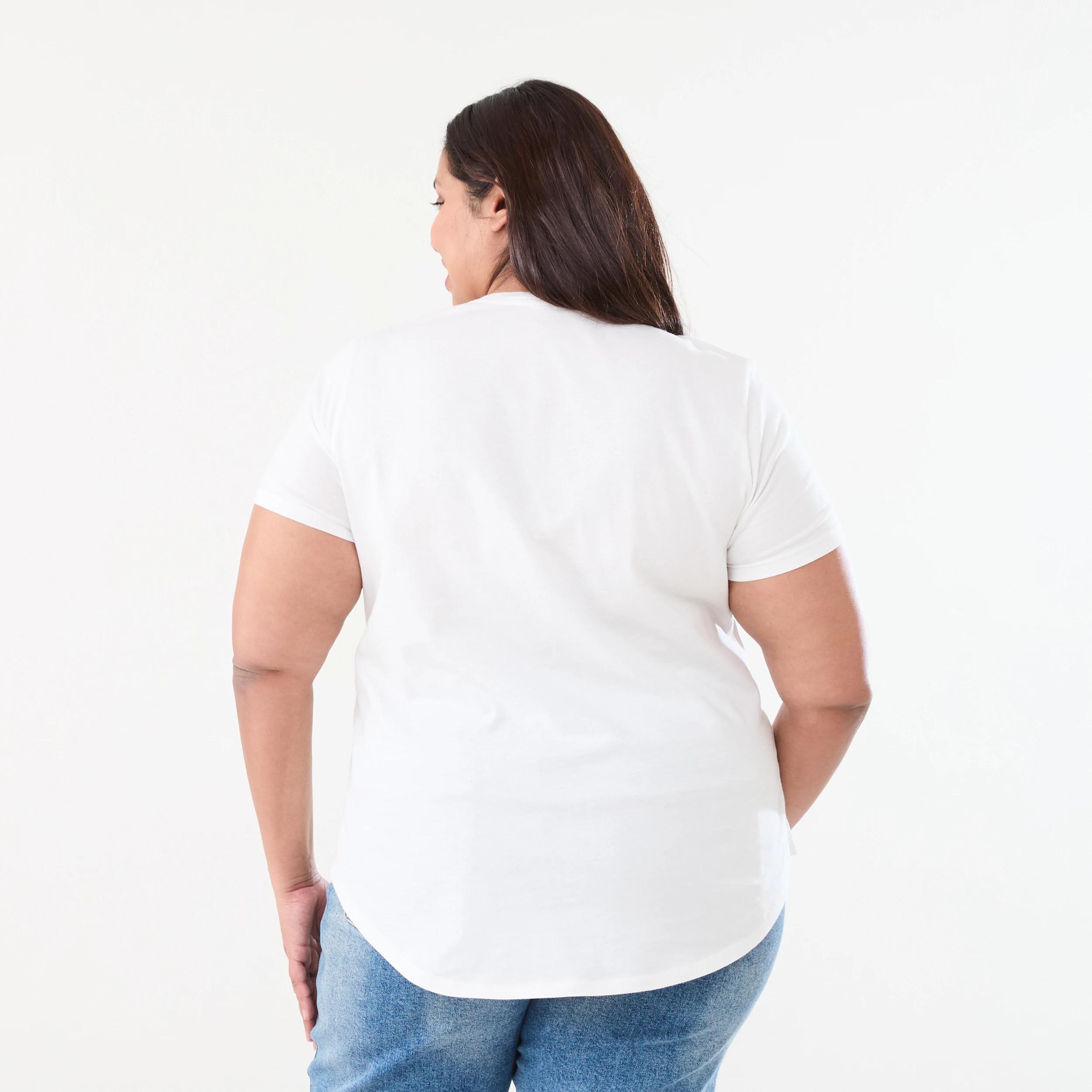 3 Curve Short Sleeve Basic Print T-shirt LA MER SNOW WHITE, 3 of 5