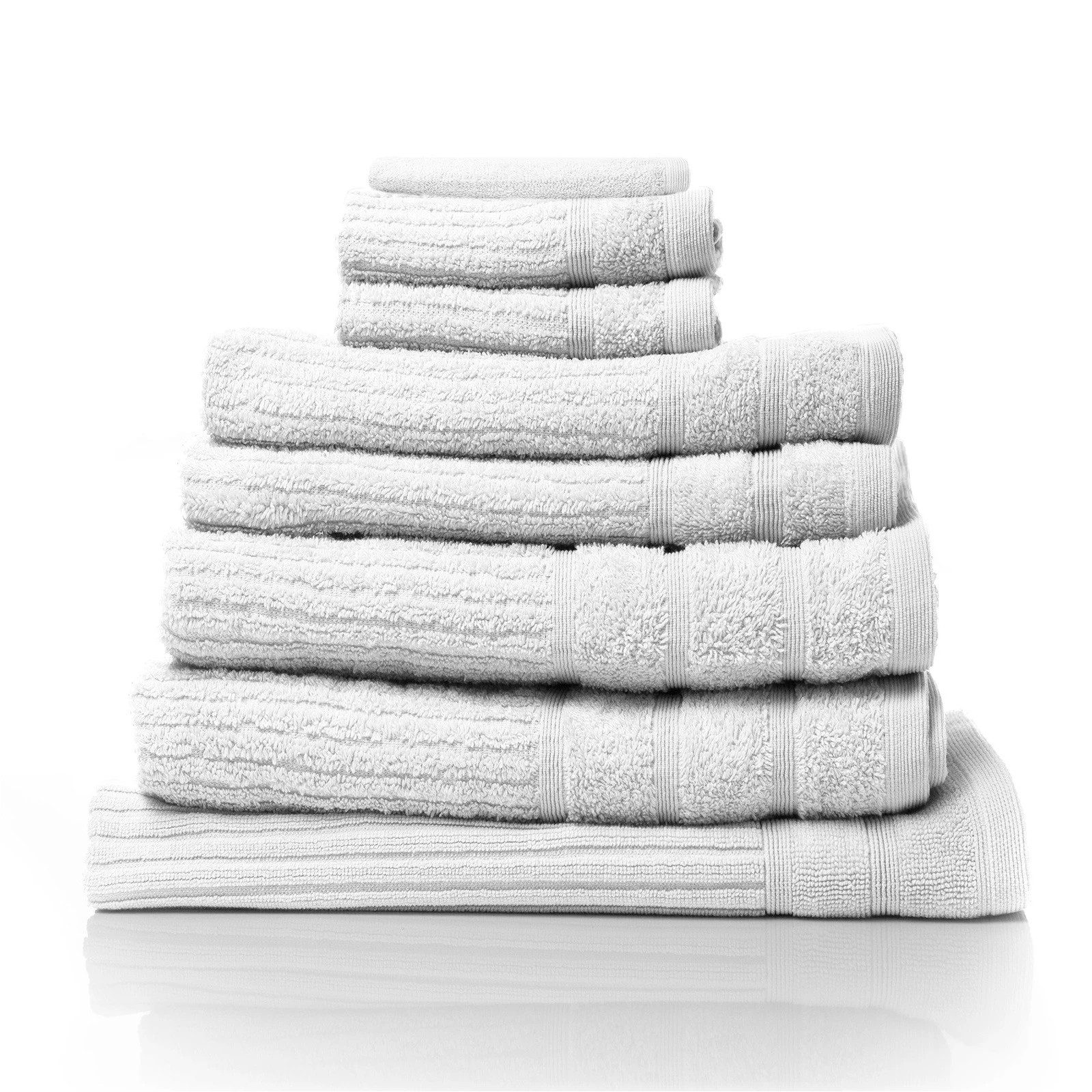 1 Royal Comfort Eden Cotton 600GSM 100% Cotton Luxury Bath Towels Set 8 Piece - White, 1 of 4