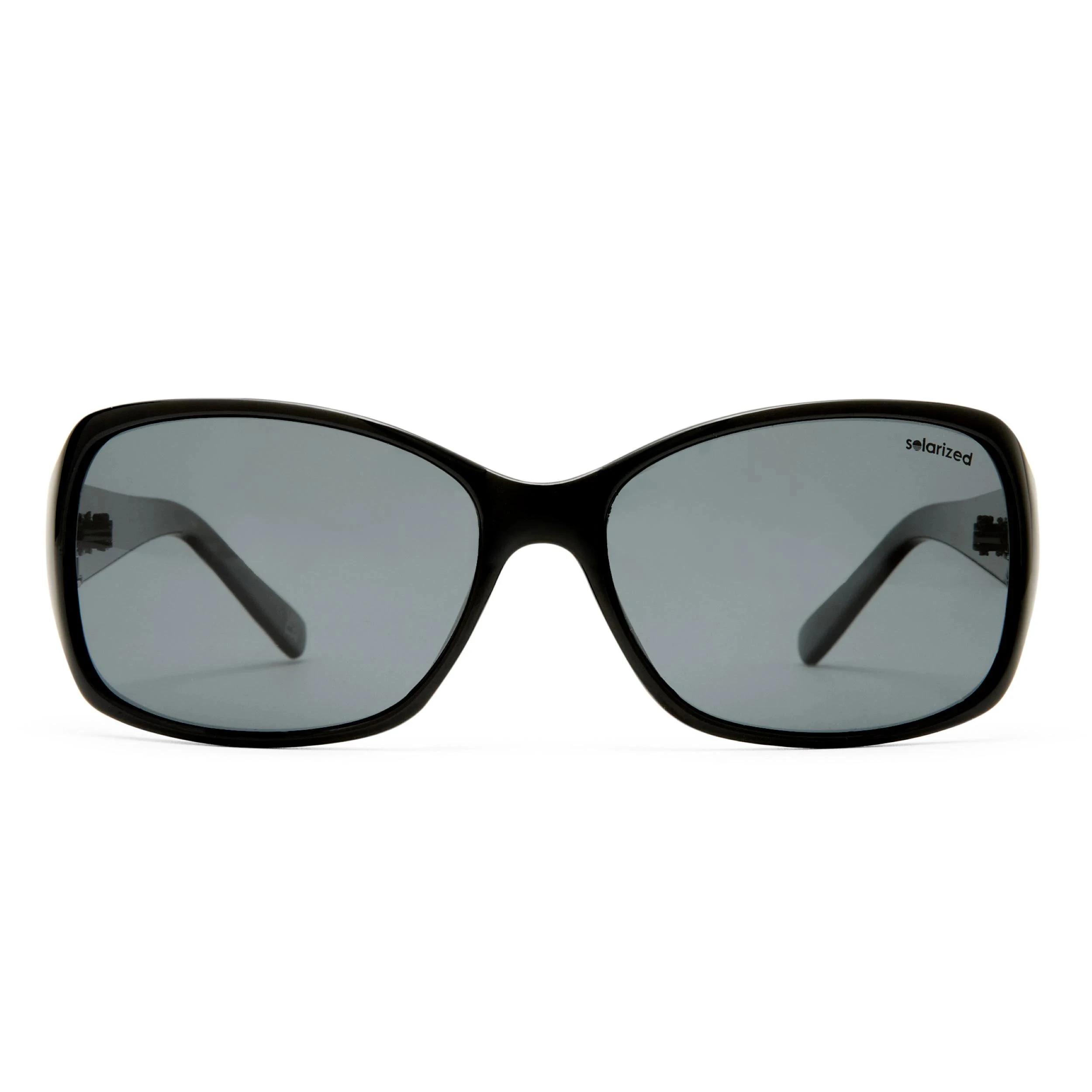 1 SOLARIZED® Glam Wrap Sunglasses BLACK, 1 of 5