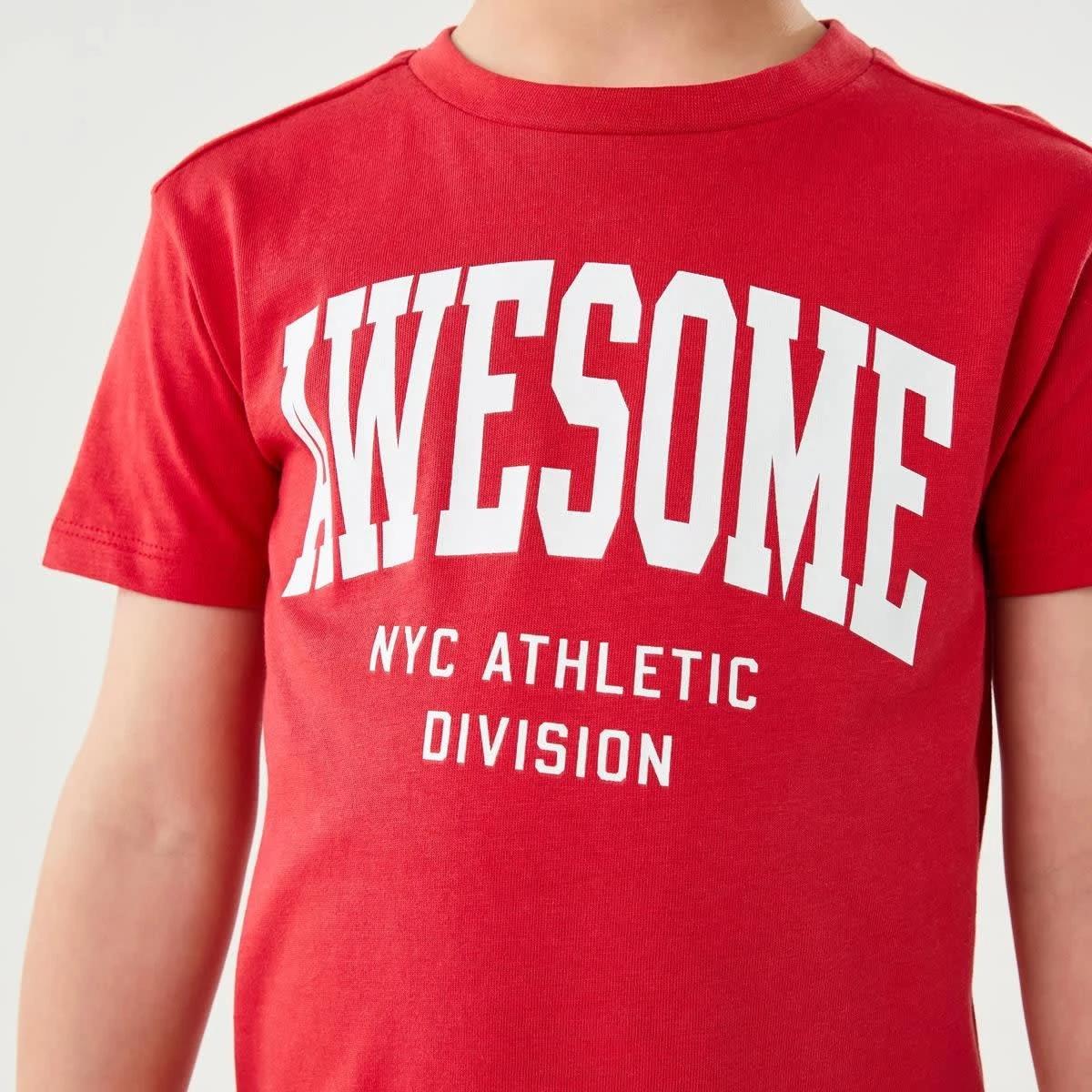 4 Chest Print T-shirt AWESOME VARISTY RED, 4 of 6