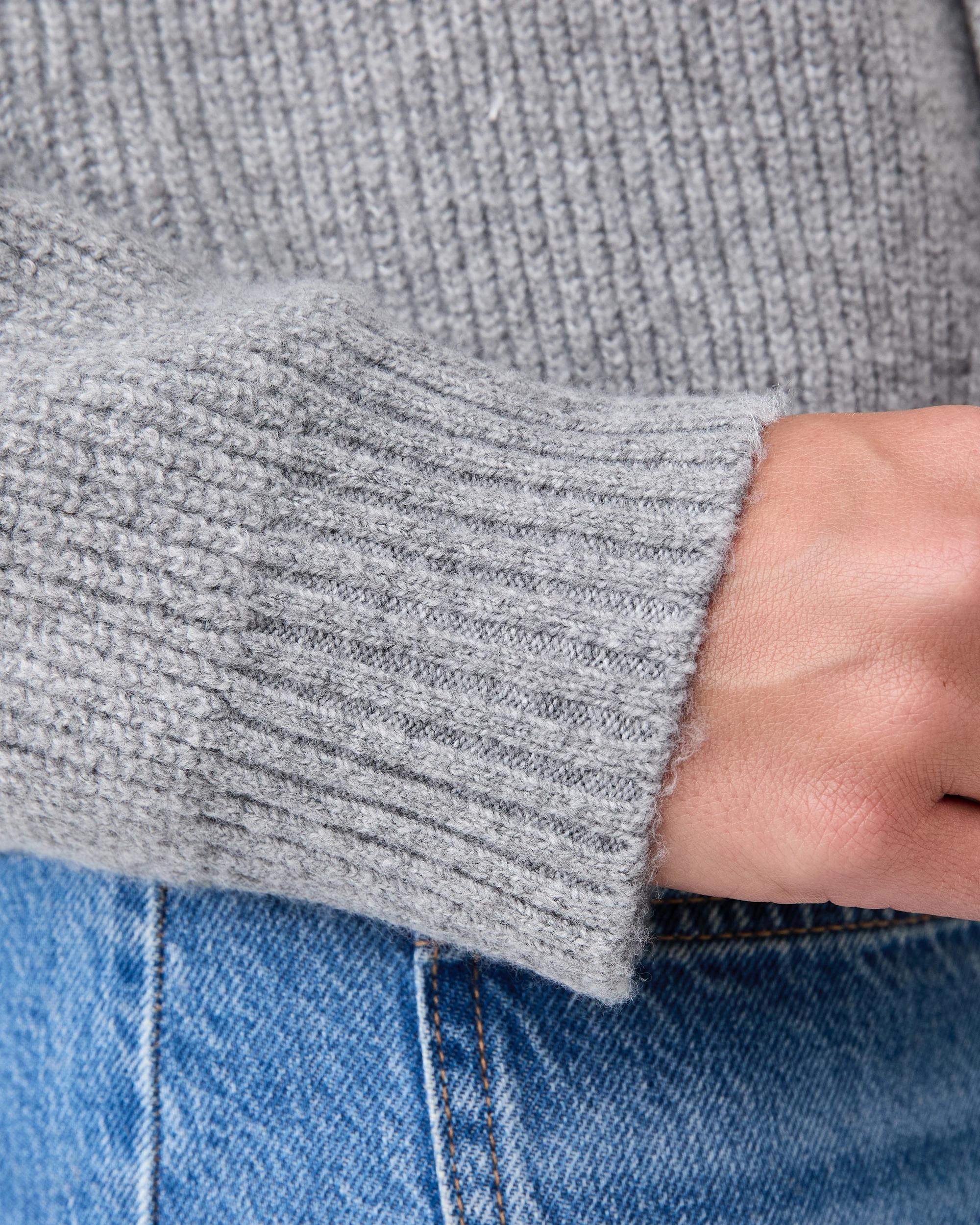 8 Tie Up Ribbed Cardigan Grey Marle, 8 of 8