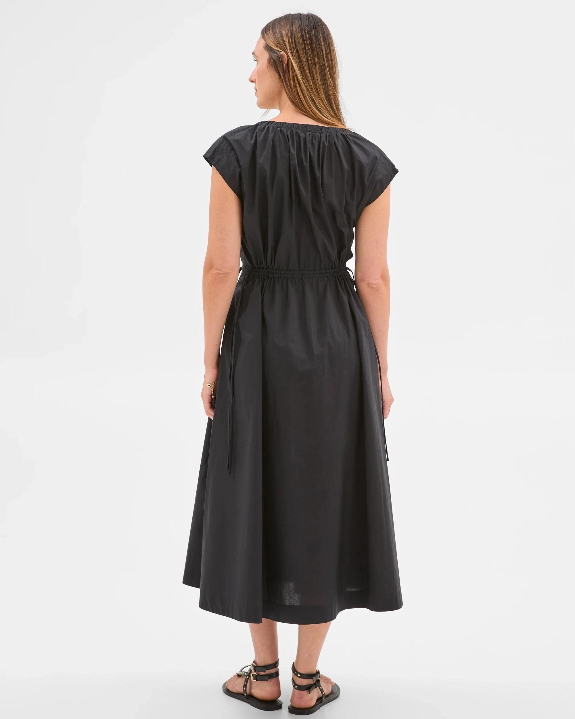 3 Target Australian Cotton Tie Waist Midi Dress BLACK, 3 of 5