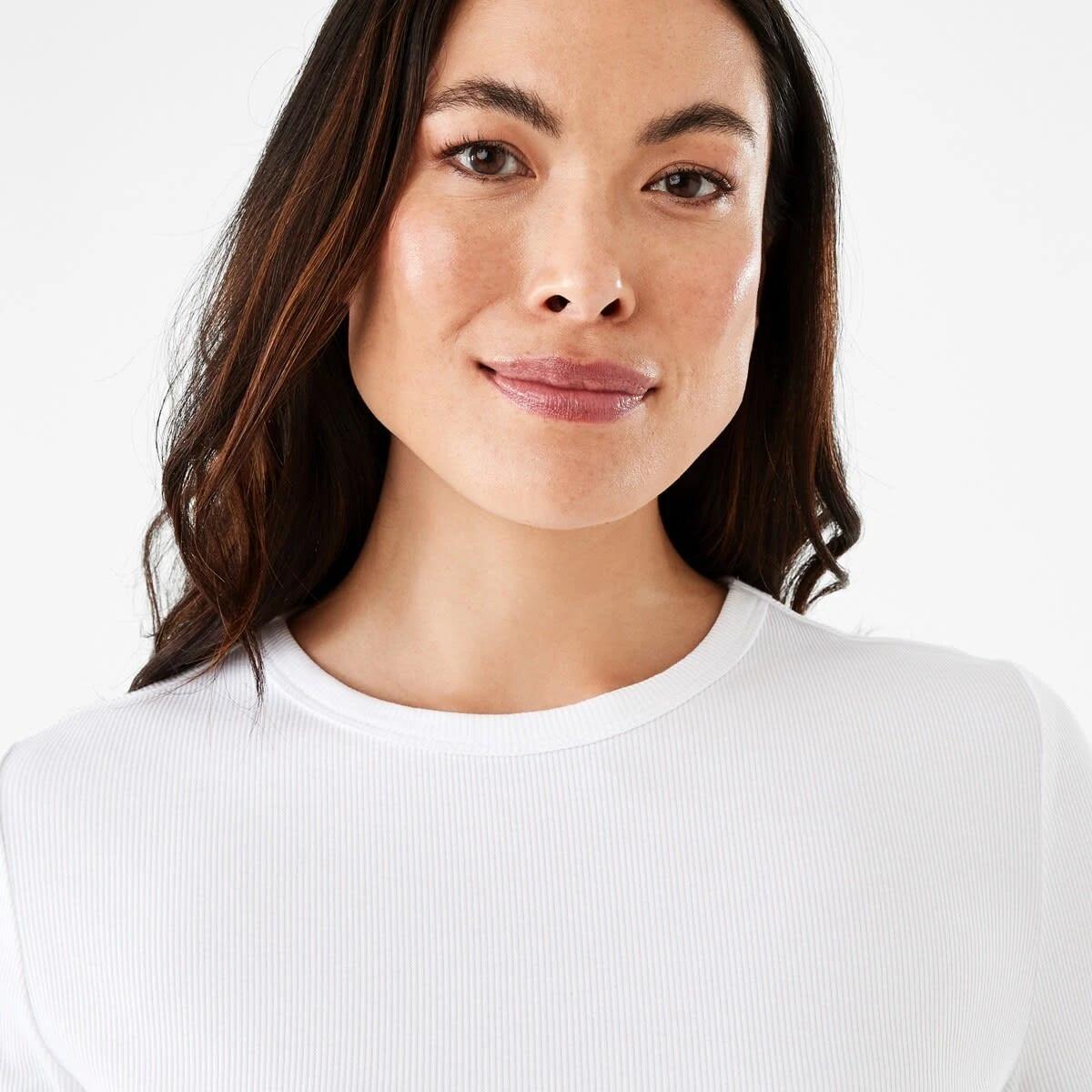5 Long Sleeve Rib Crew T-shirt White, 5 of 6