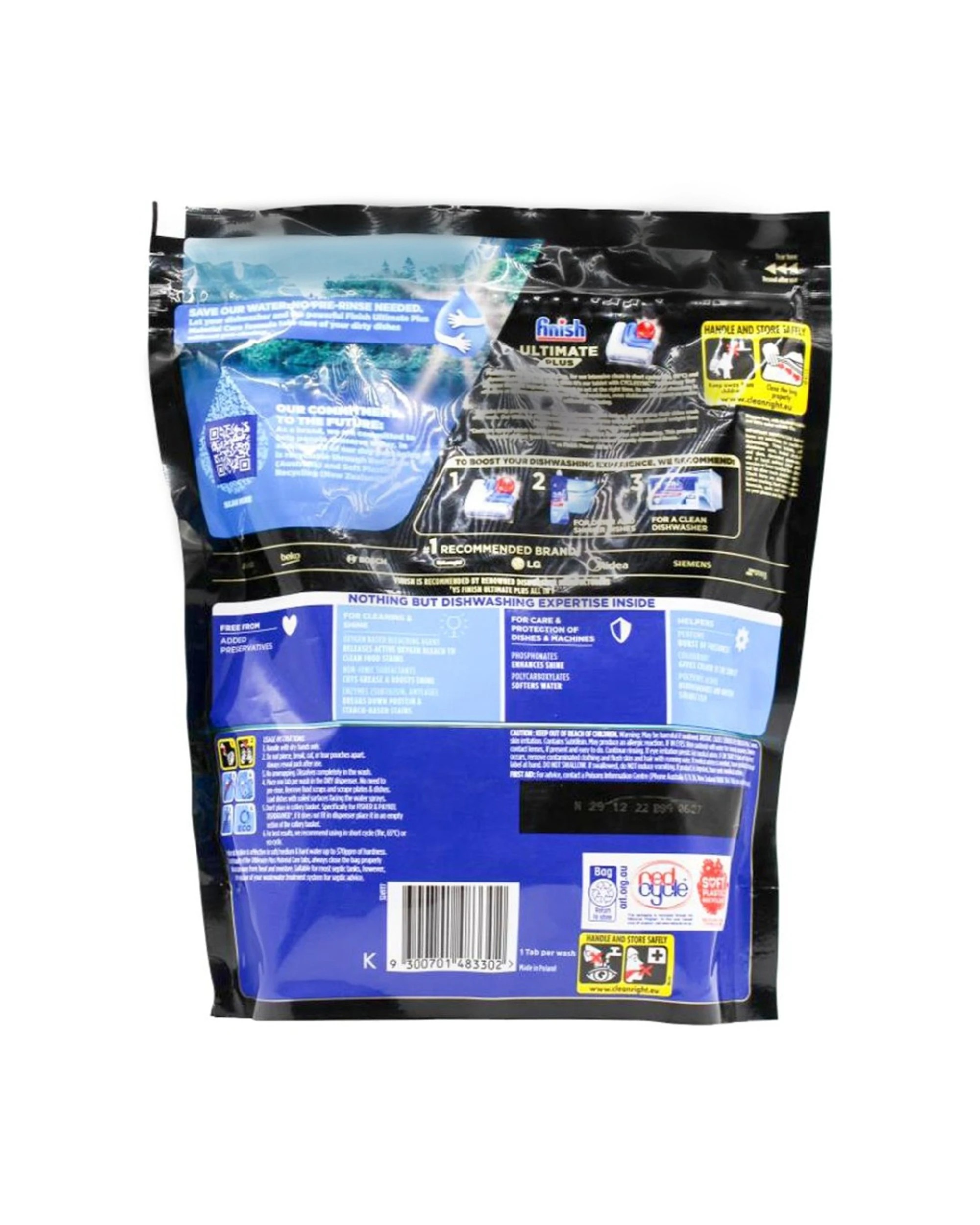 2 Finish Powerball Ultimate Plus Glass Material Care Dishwasher Tablets 245Pc, 2 of 3