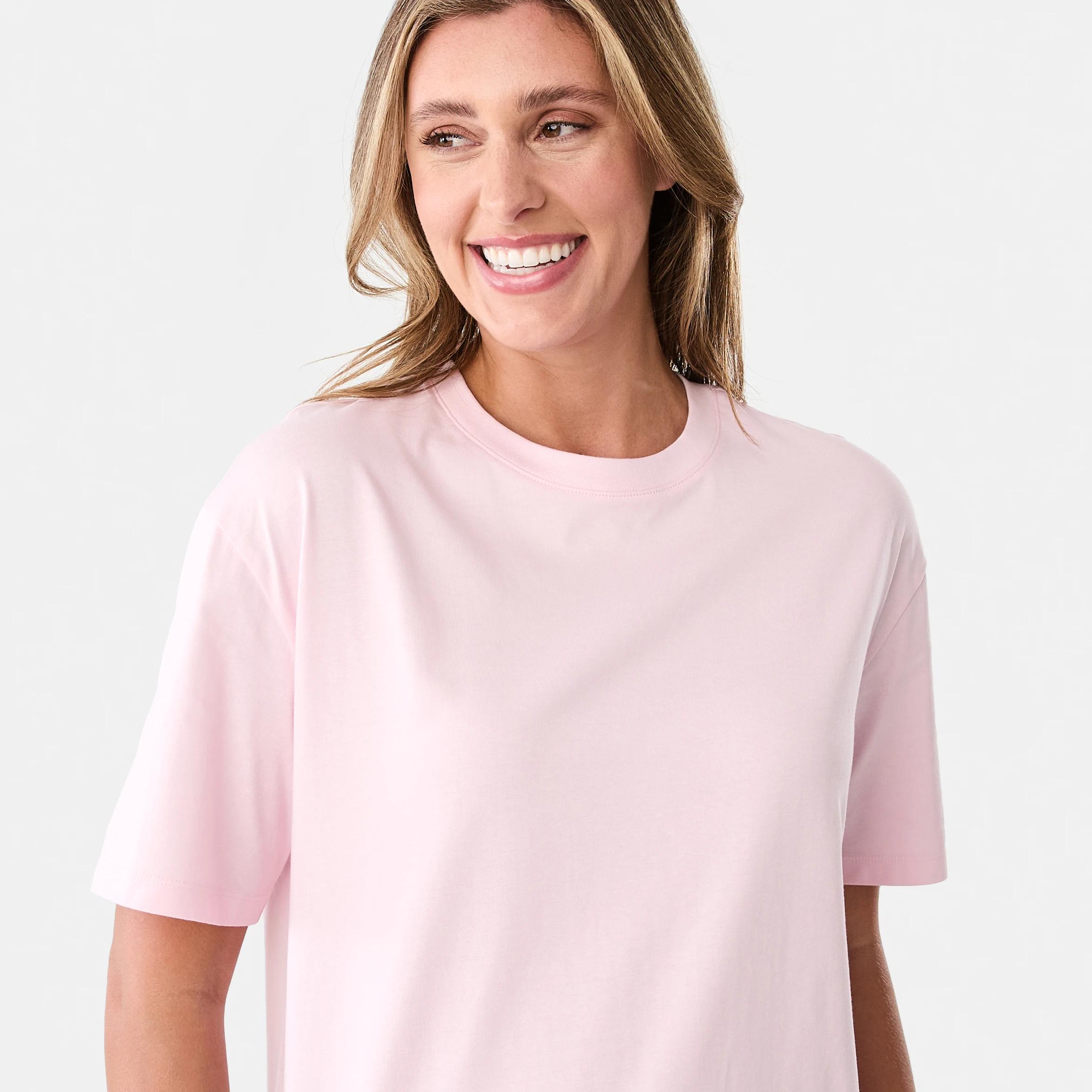 4 Short Sleeve Oversized Boyfriend T-shirt Bllet Pink, 4 of 5