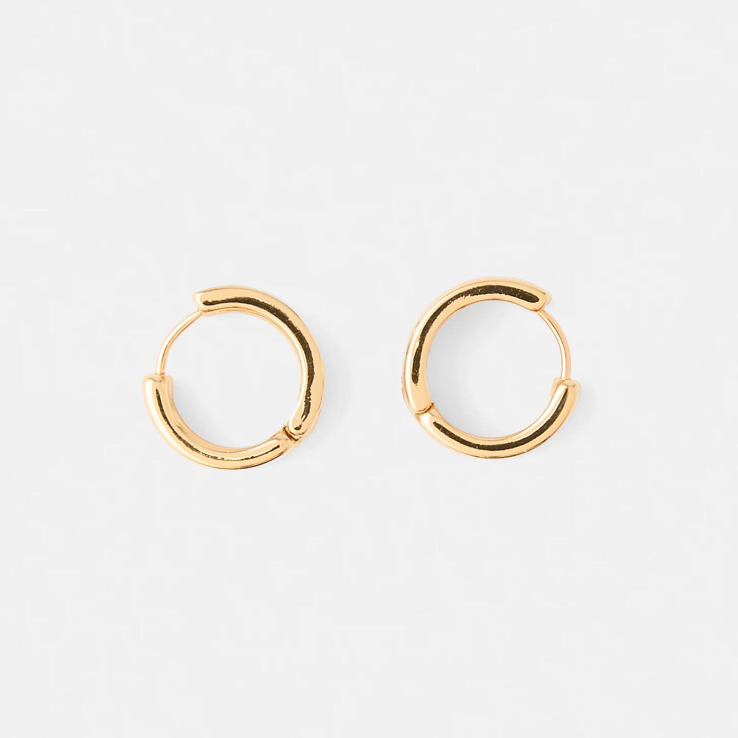 1 18K Gold Plated Hinge Hoop Earrings Gold, 1 of 5