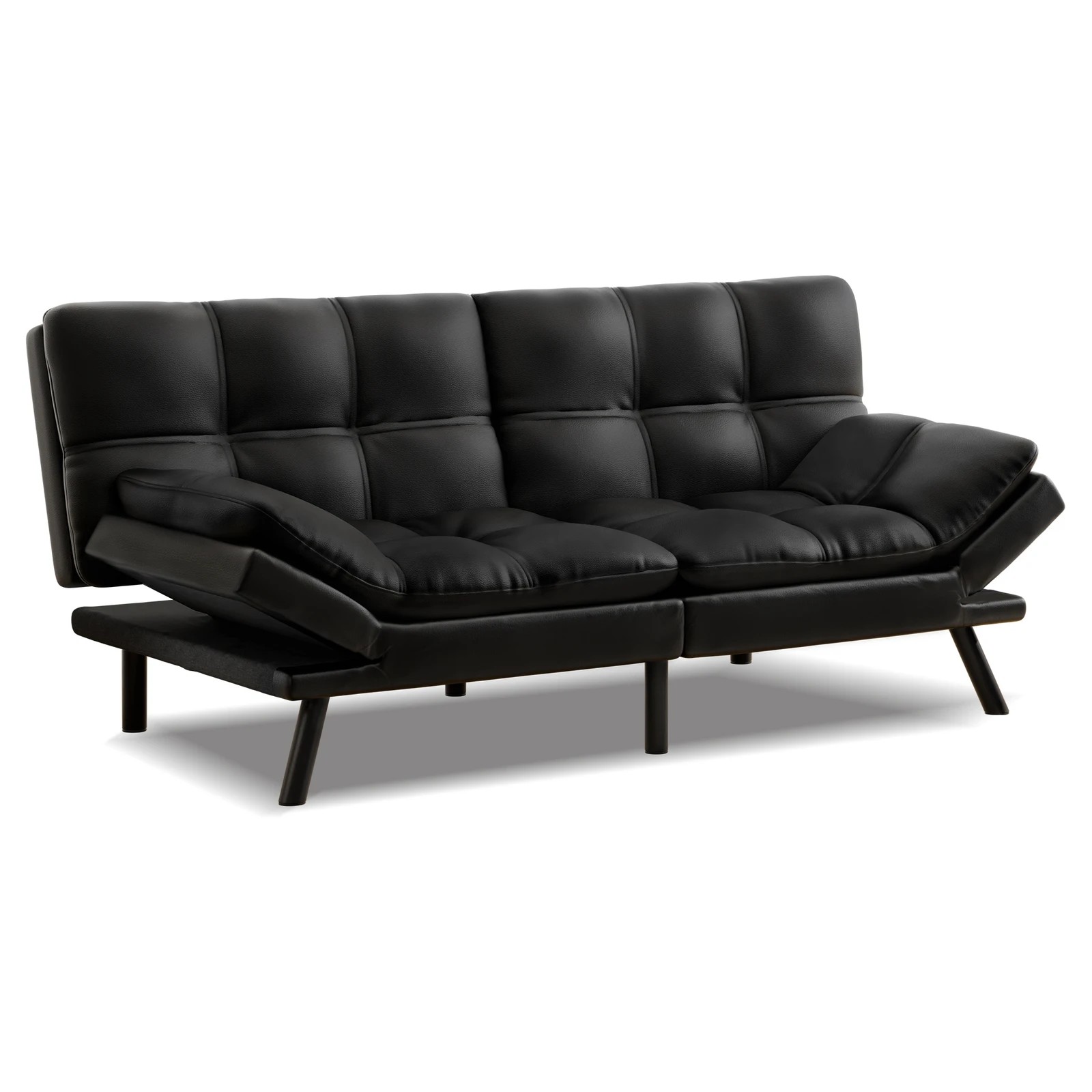 1 Alfordson Sofa Bed Couch 3 Seater Recliner Lounge - Black, 1 of 9