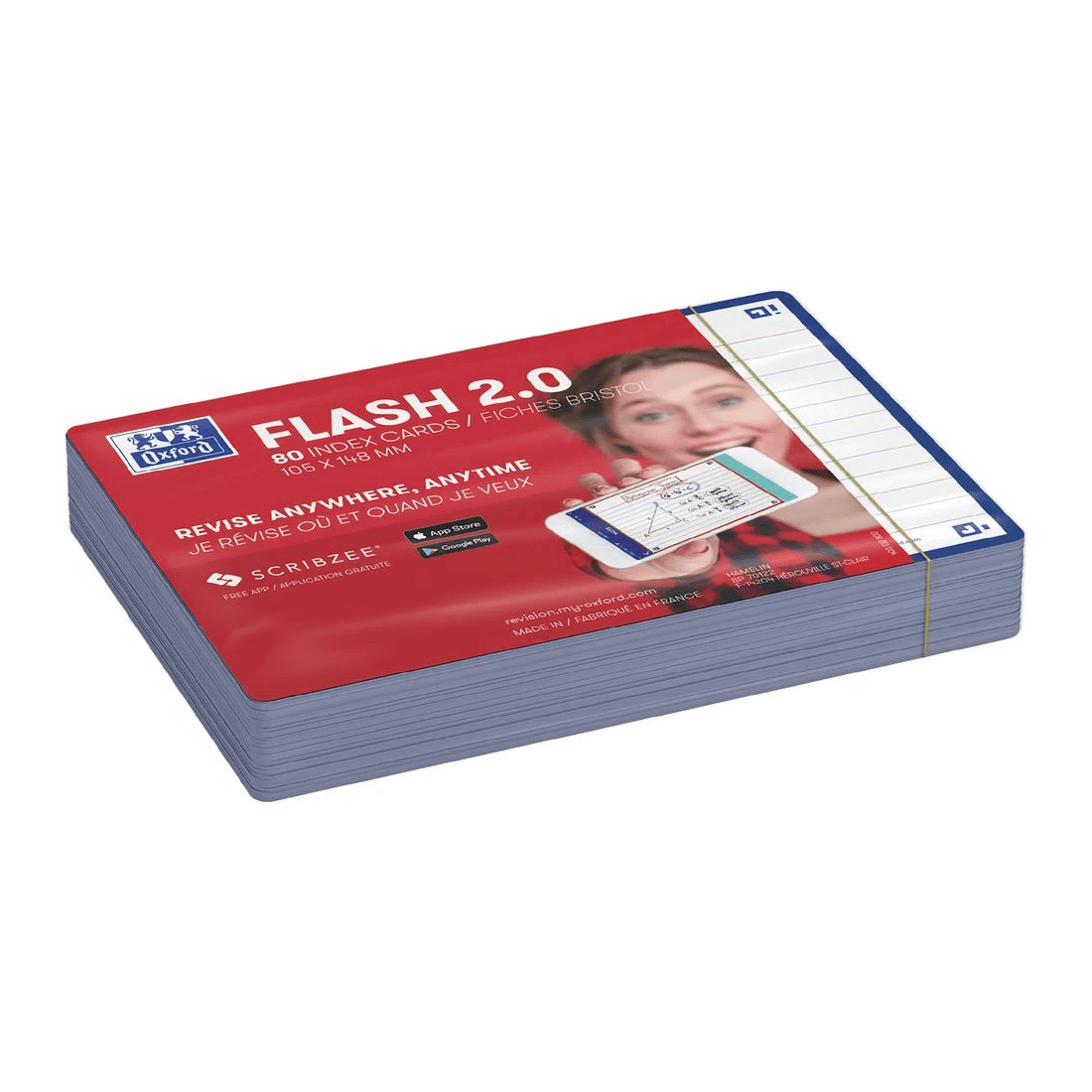 2 Oxford Flash 2.0 Index Cards Ruled 105 x 148mm Navy 80 Pack, 2 of 3