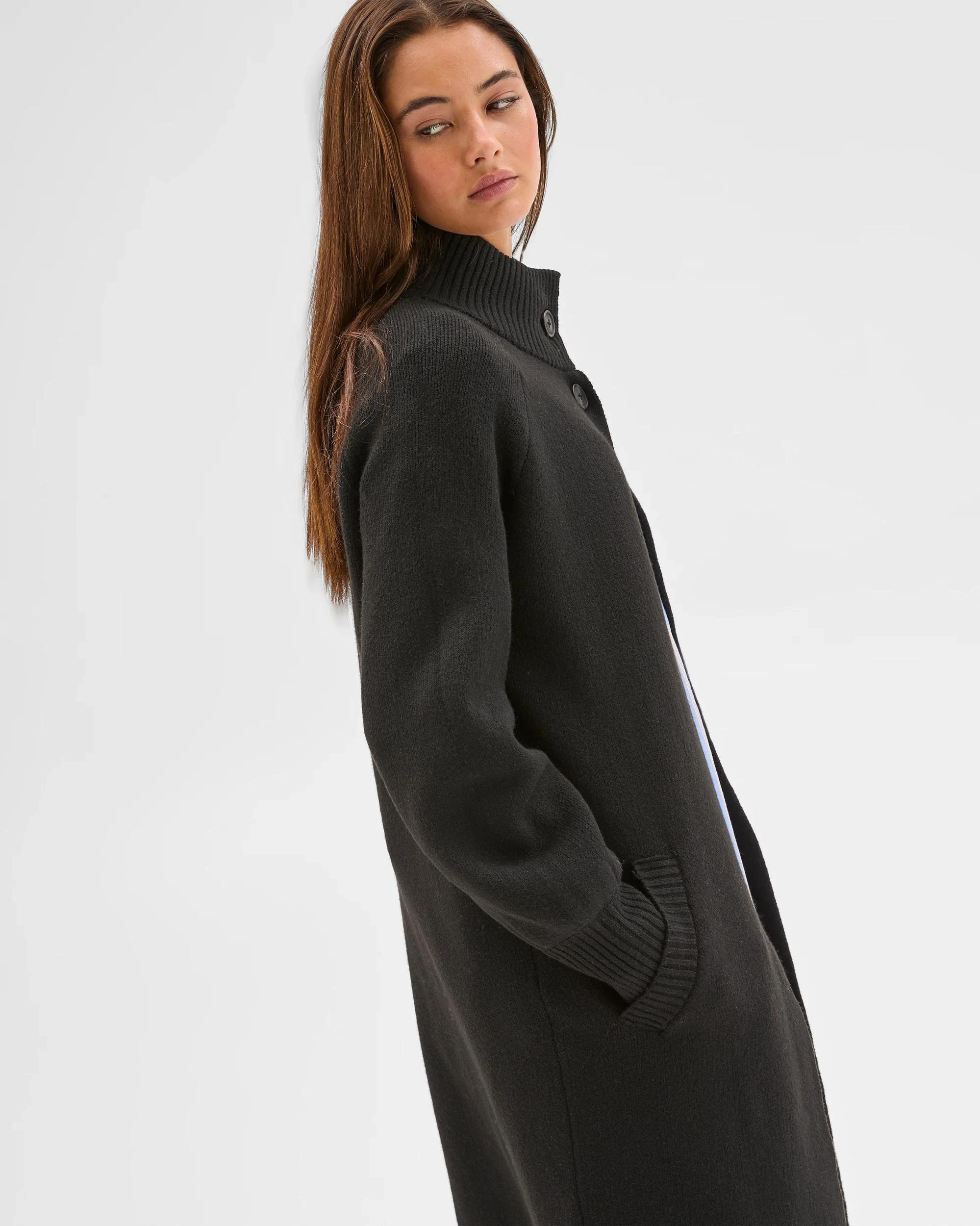 5 Lily Loves Funnel Neck Longline Cardigan BLACK, 5 of 7